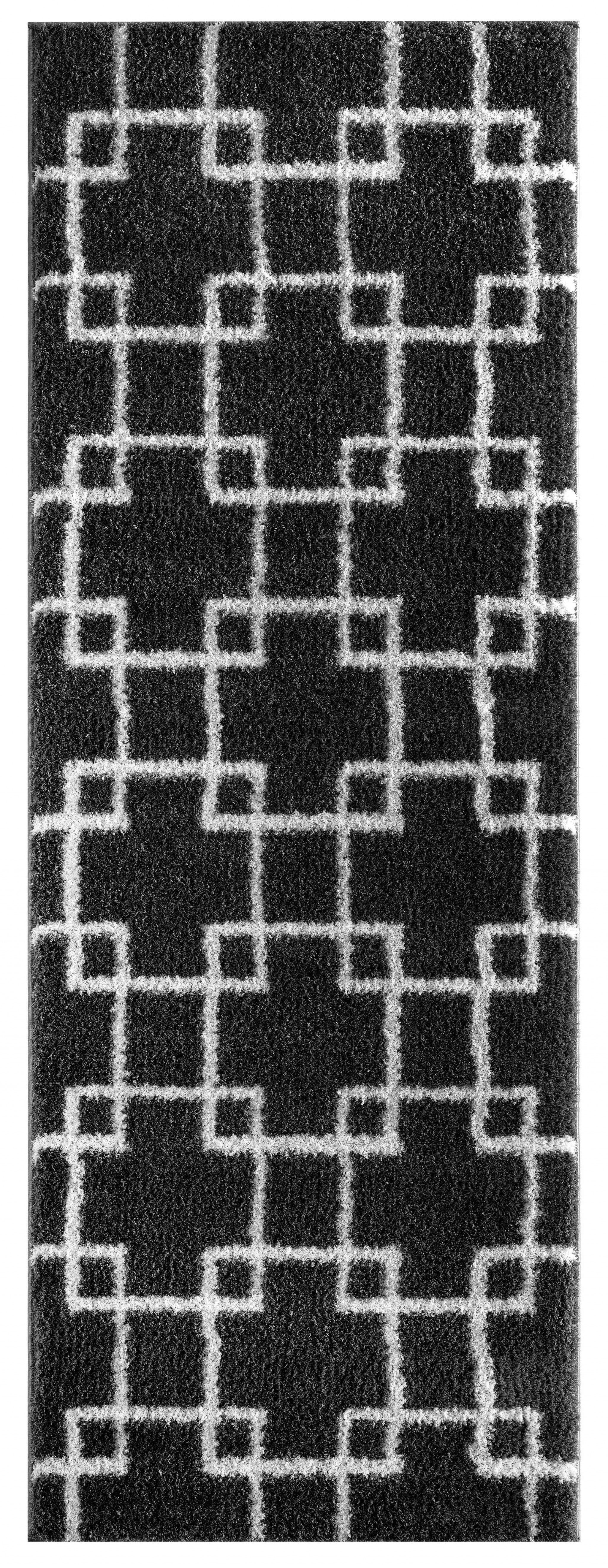 31" x 86" Smoke Microfiber Polyester Runner Rug