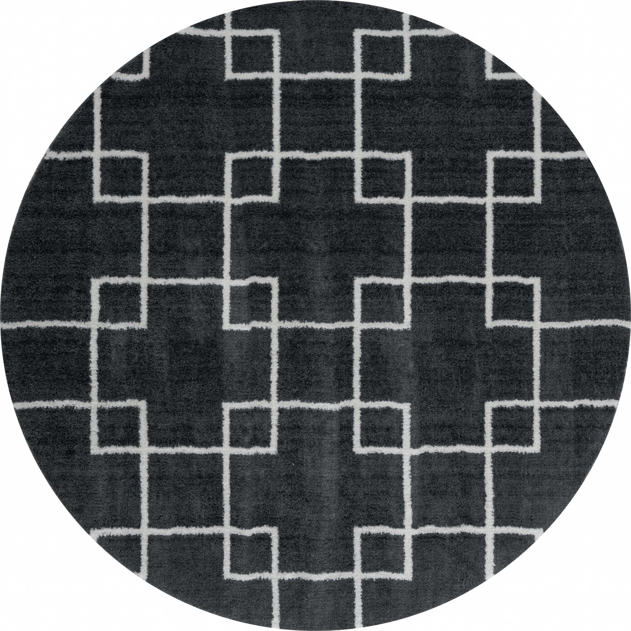 94" x 94" Smoke Microfiber Polyester Round Rug