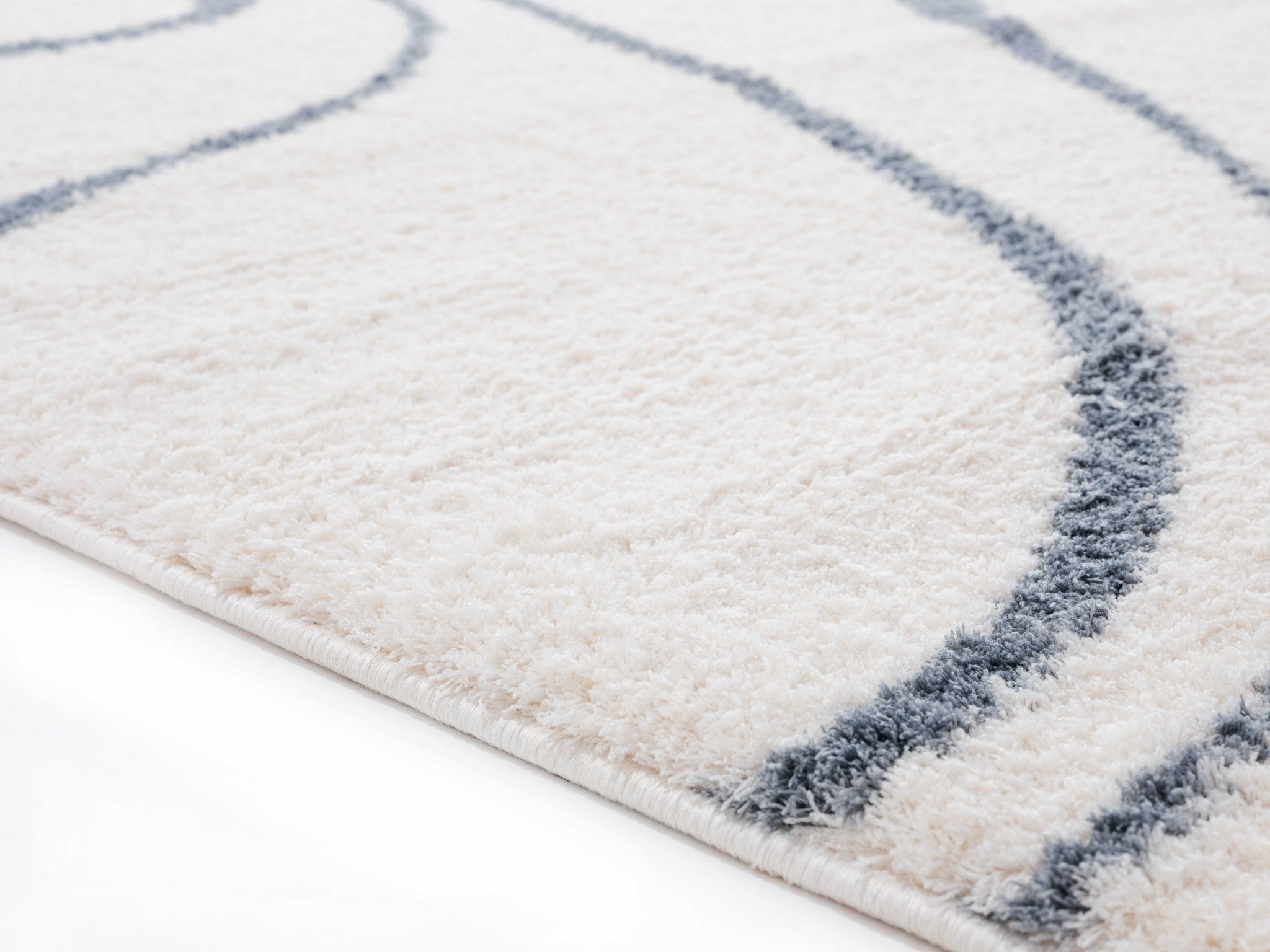 39" x 59" Blue / Grey Microfiber Polyester Mat Rug