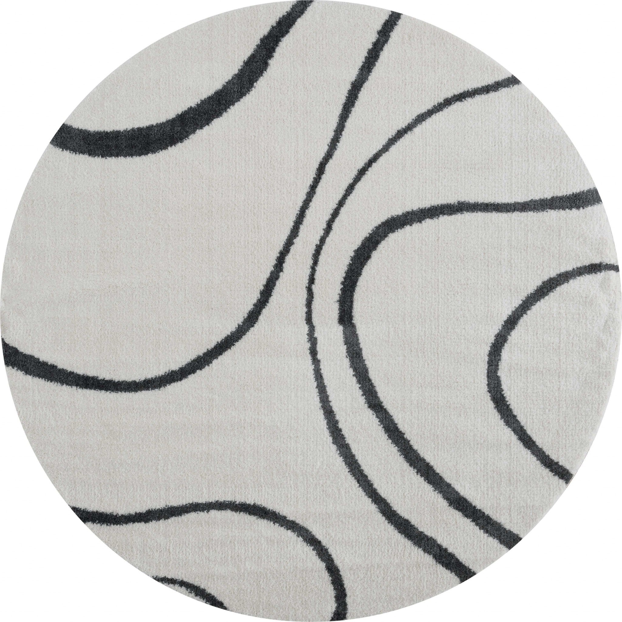 94" x 94" Smoke Microfiber Polyester Round Rug