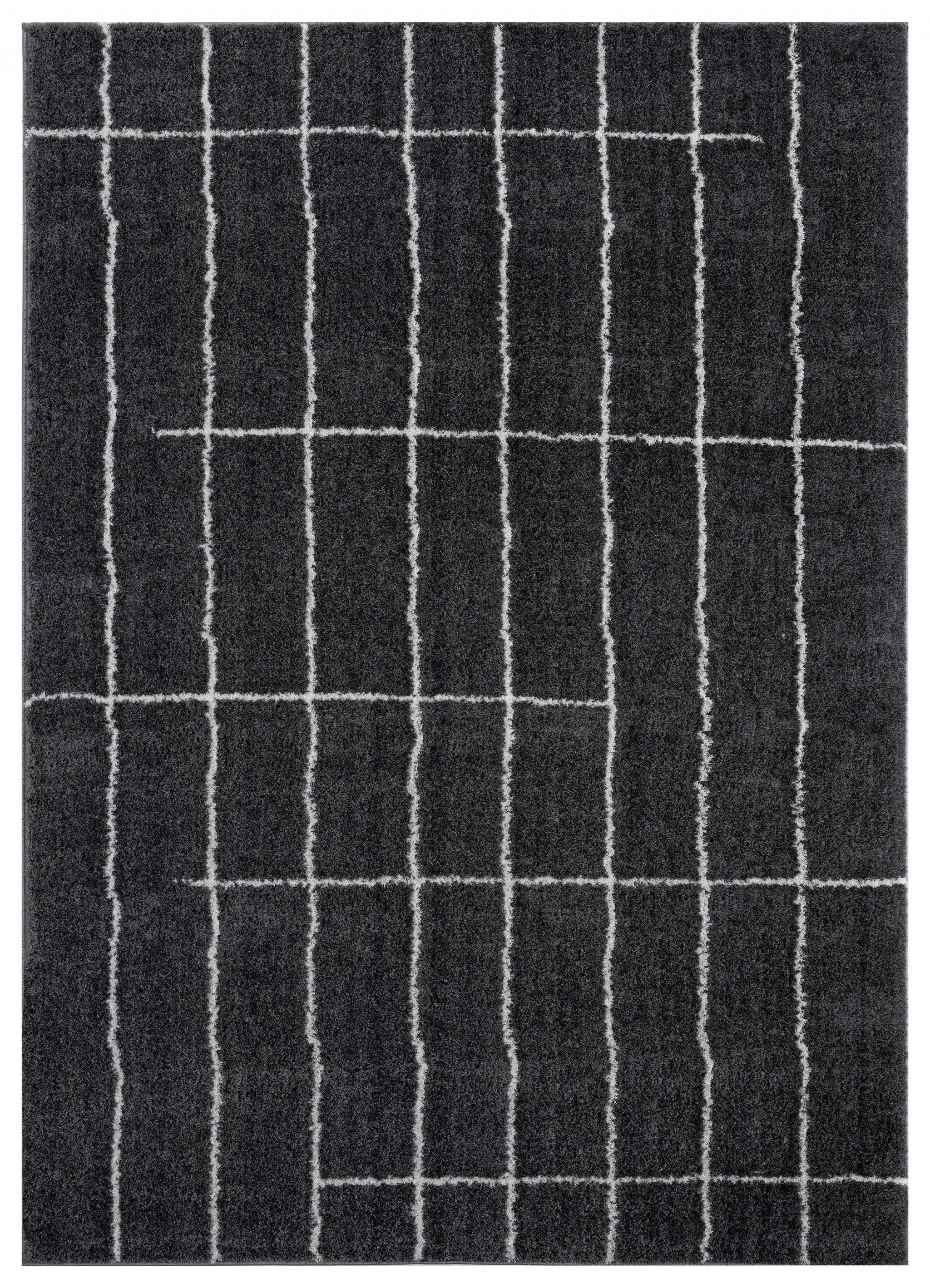 63" x 86" Smoke Microfiber Polyester Area Rug