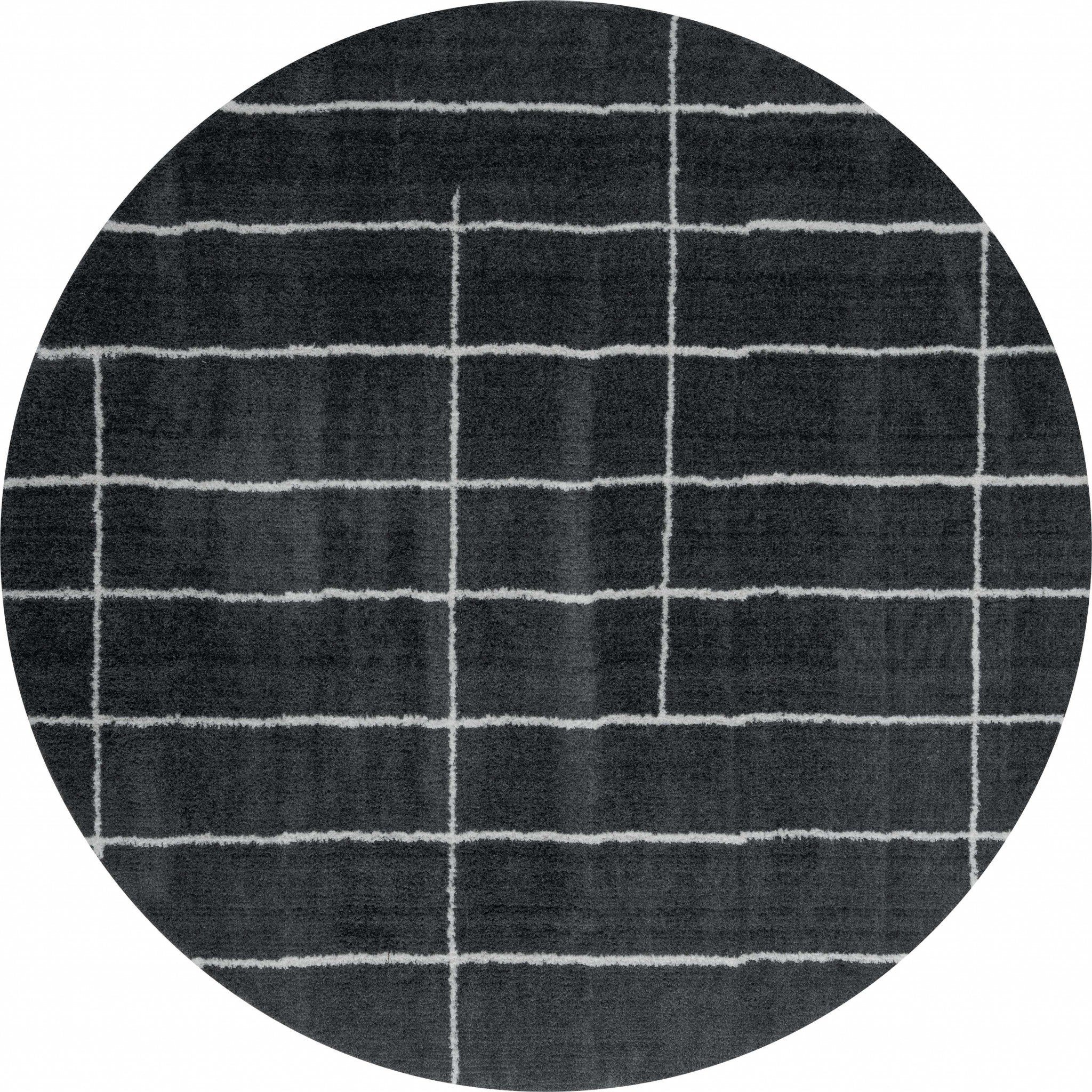94" x 94" Smoke Microfiber Polyester Round Rug