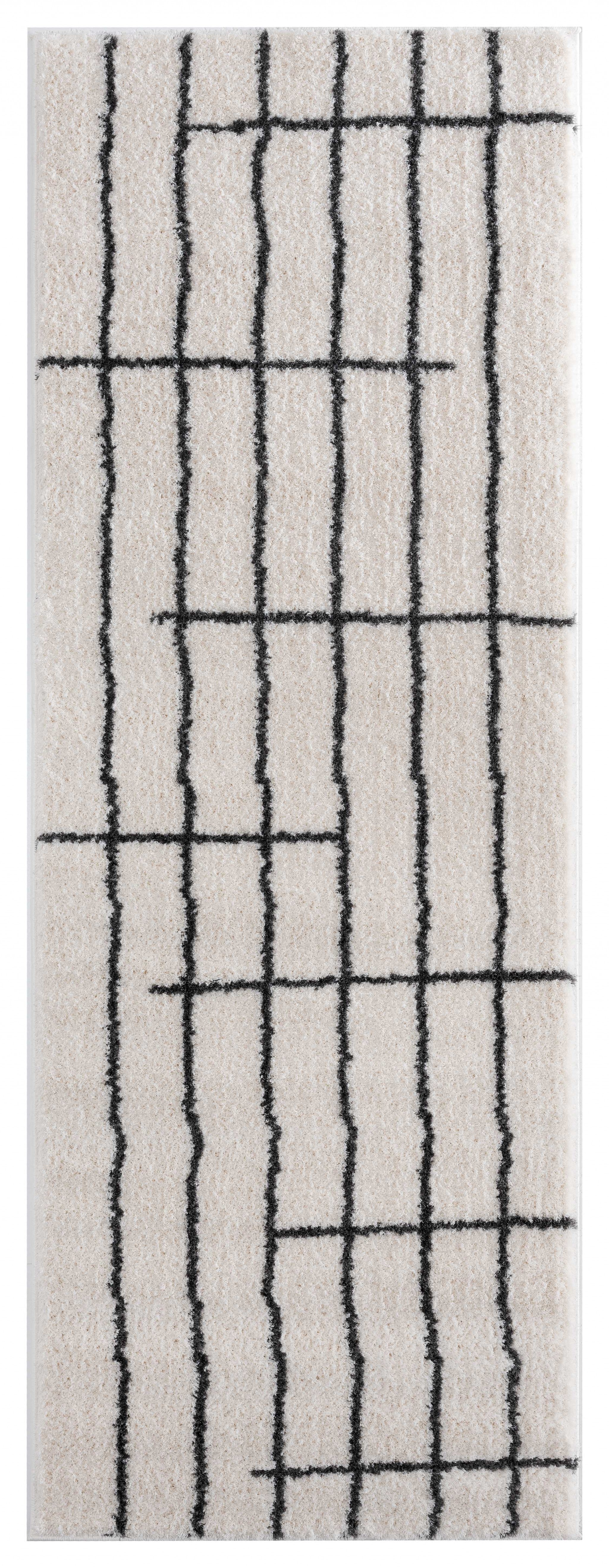 31" x 86" White Microfiber Polyester Runner Rug