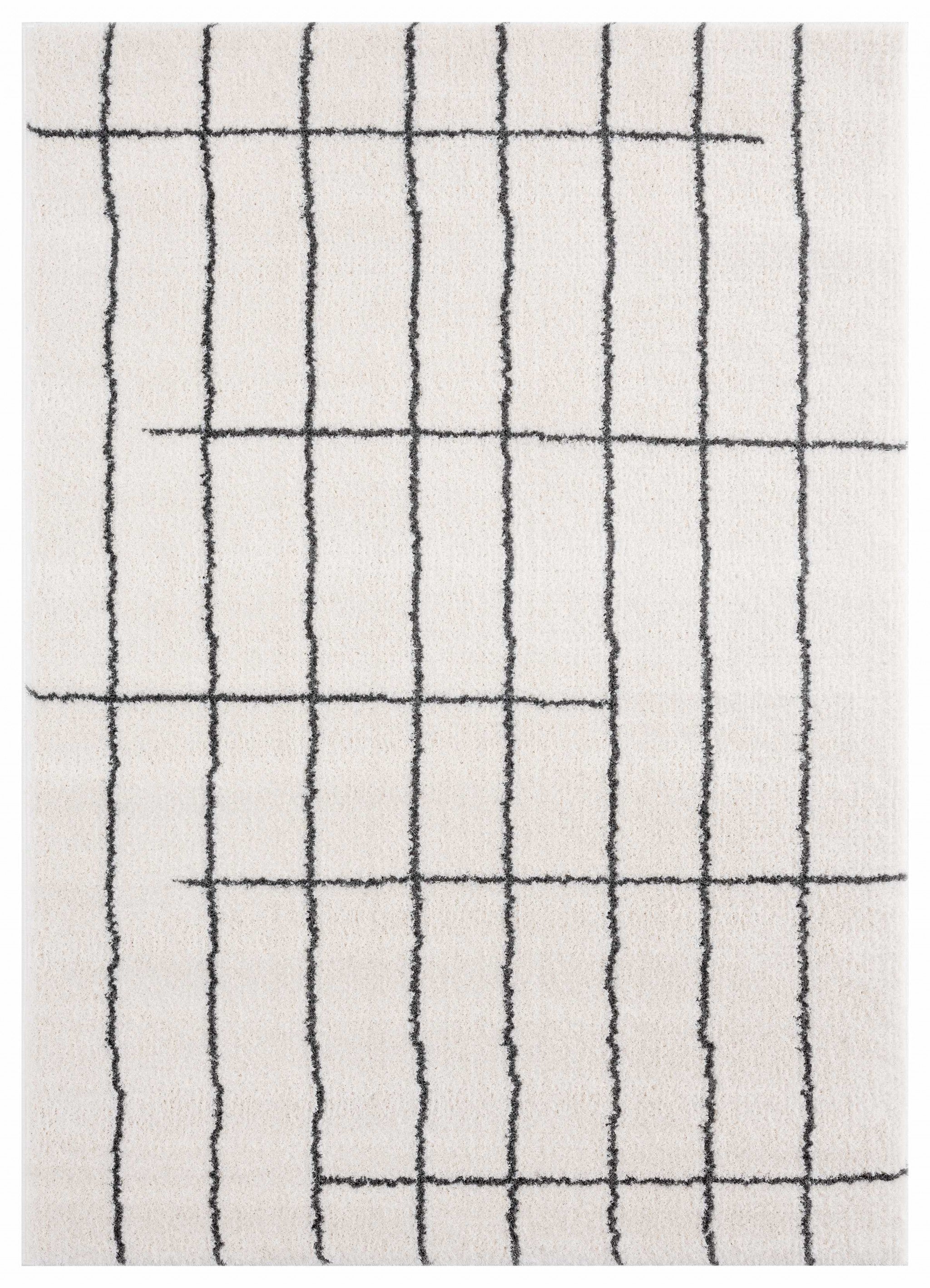 39" x 59" White Microfiber Polyester Mat Rug