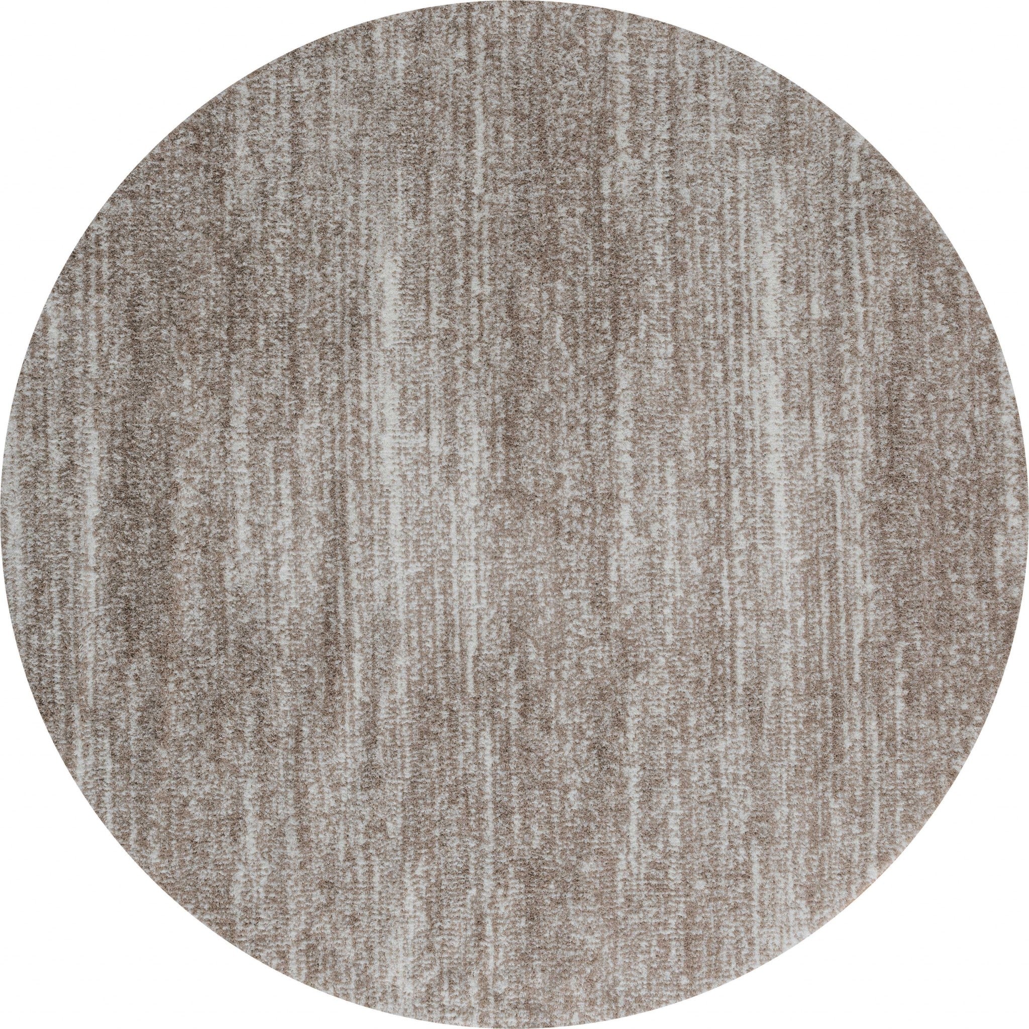 94" x 94" Beige Microfiber Polyester Round Rug