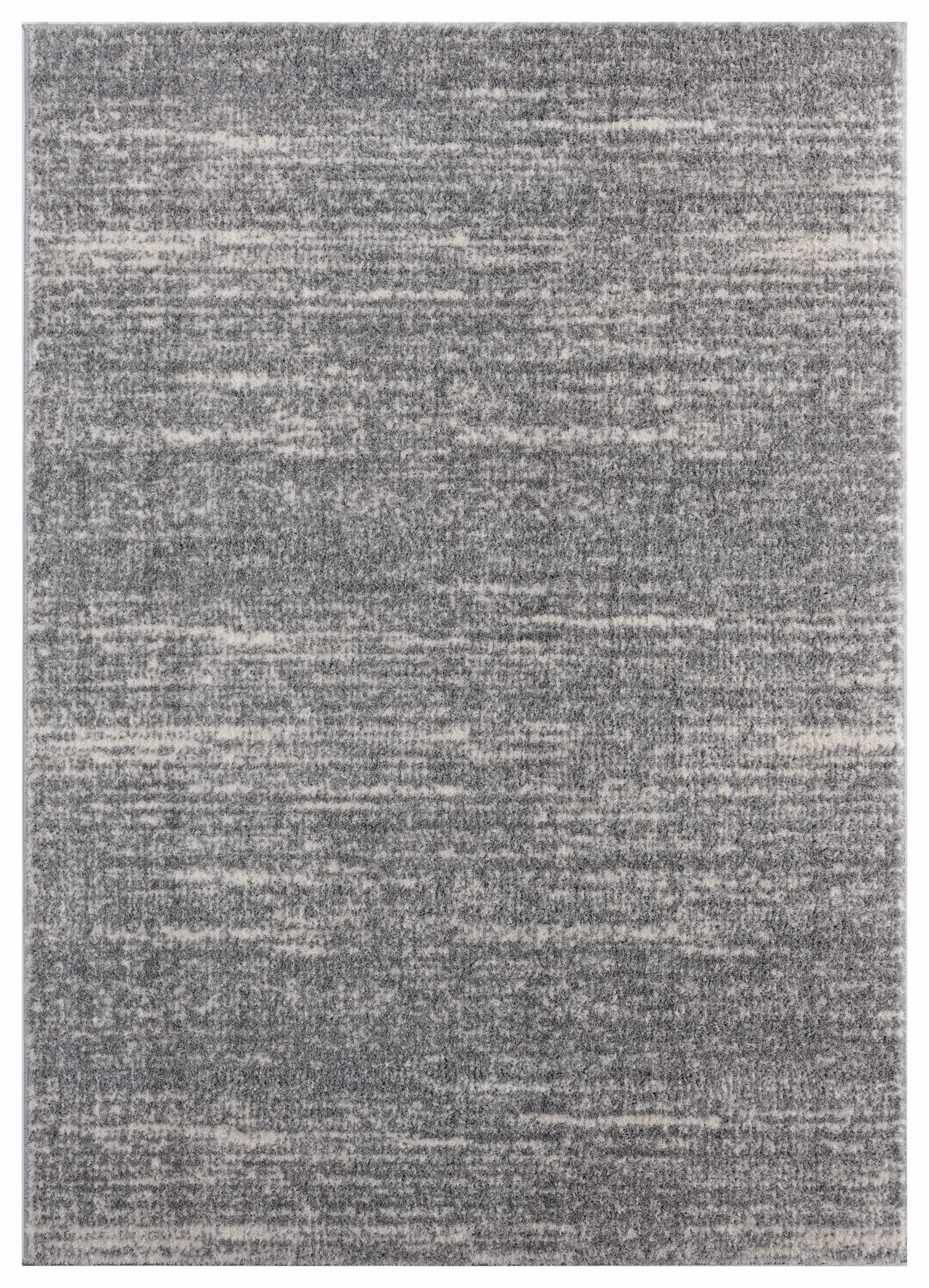 94" x 126" Grey Microfiber Polyester Oversize Rug