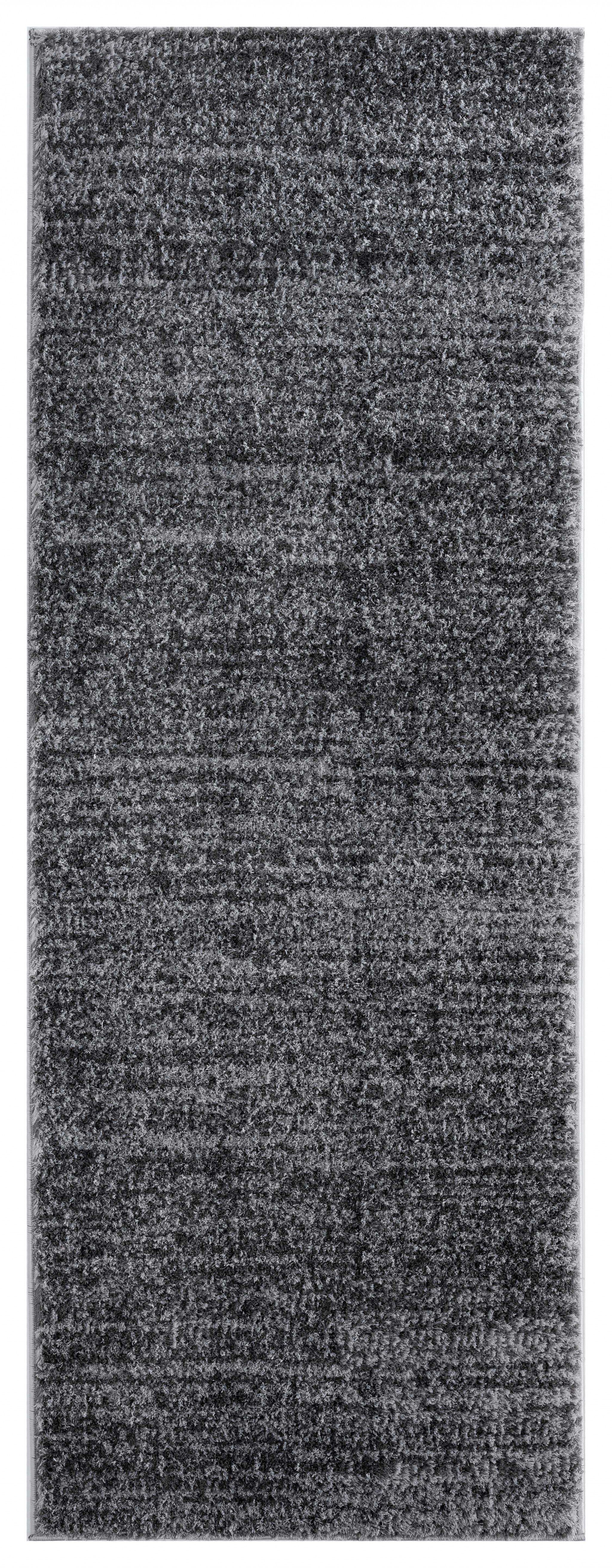 31" x 86" Smoke Microfiber Polyester Runner Rug