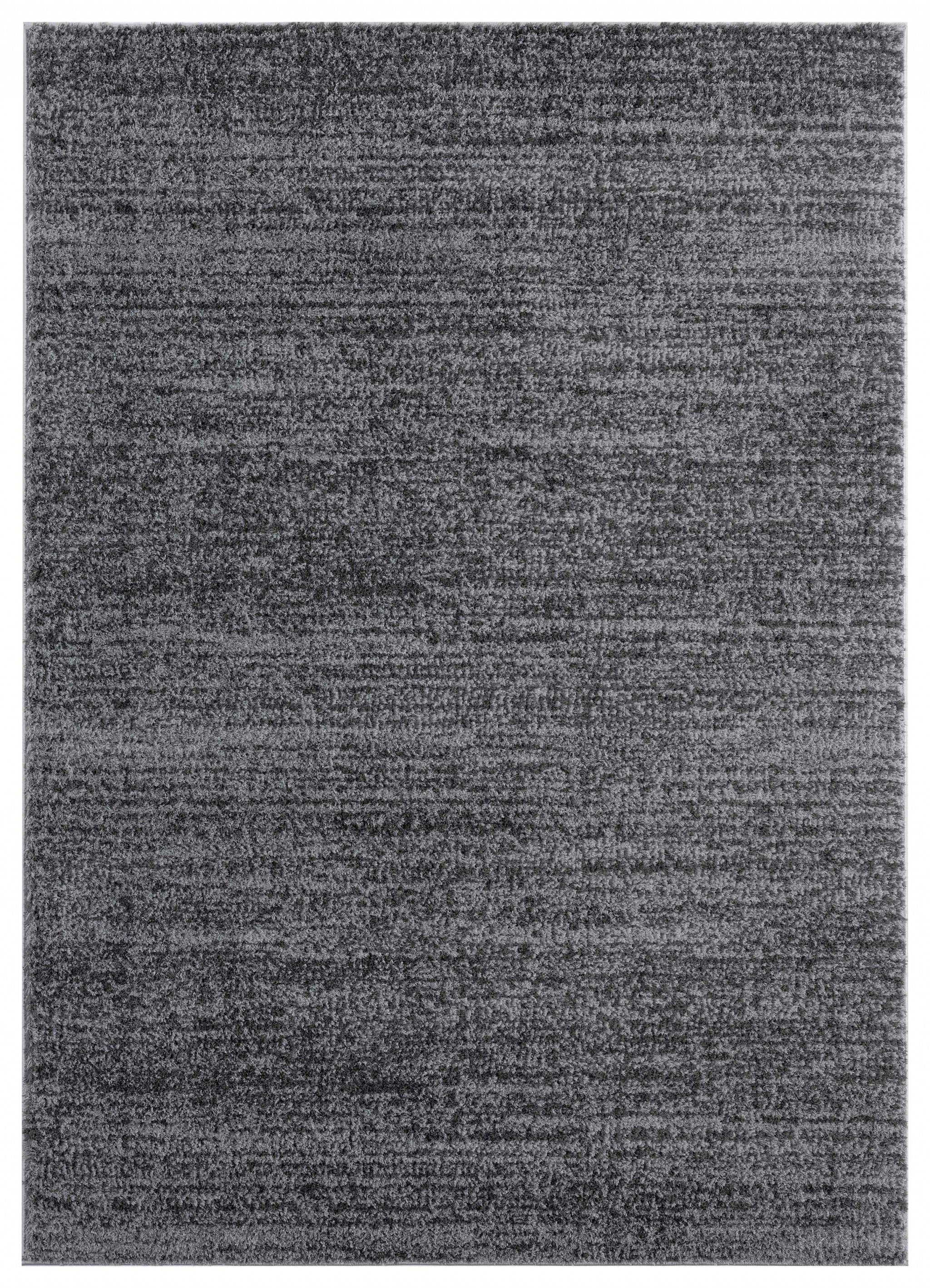 63" x 86" Smoke Microfiber Polyester Area Rug