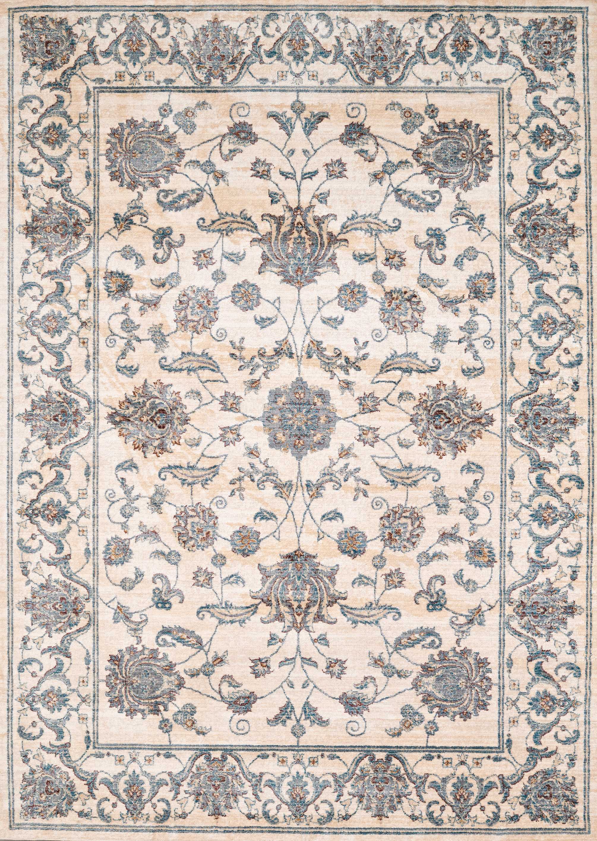 63" x 94" Bone Polyester Area Rug