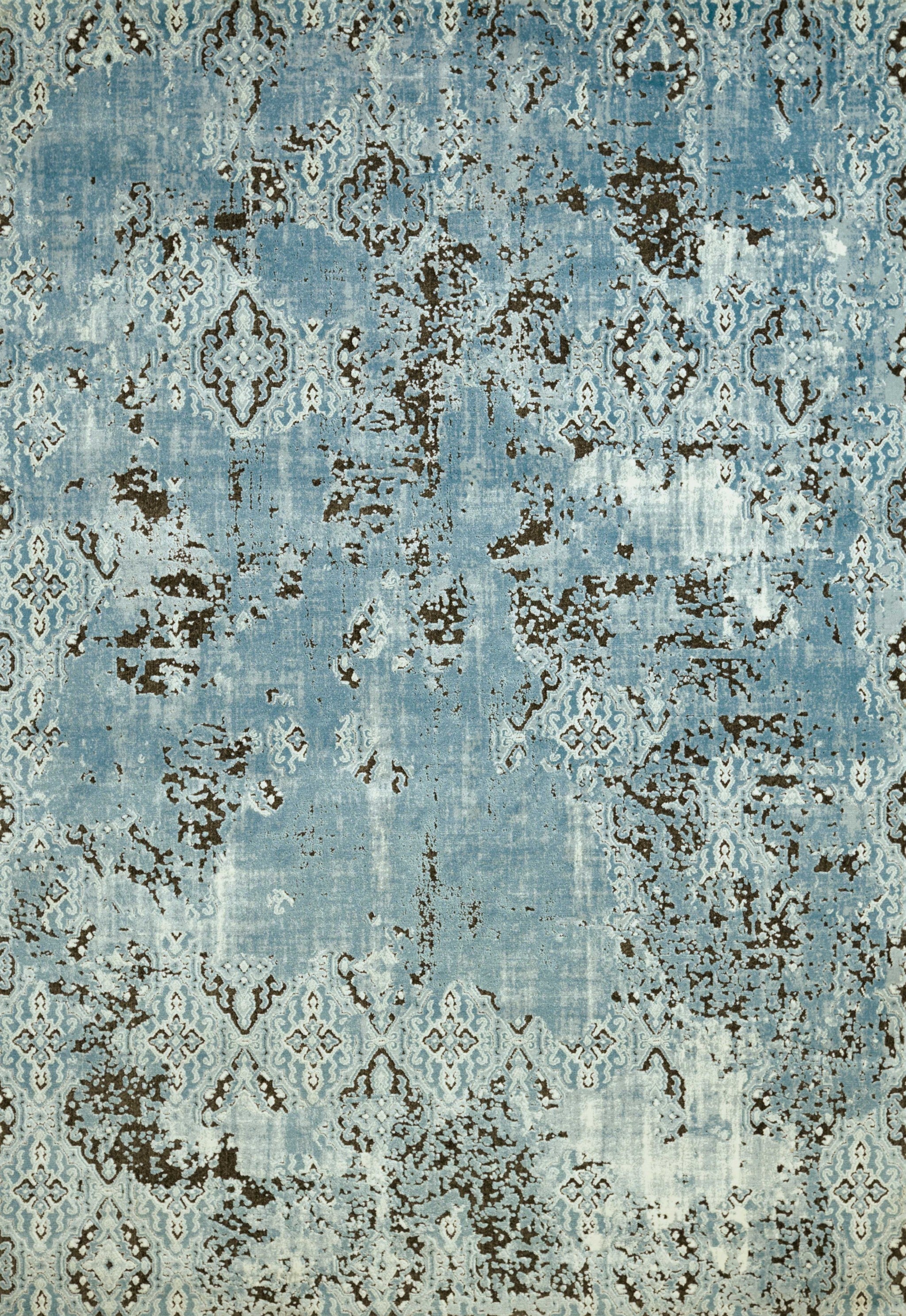 63" x 84" Aqua Polypropylene / Polyester Area Rug