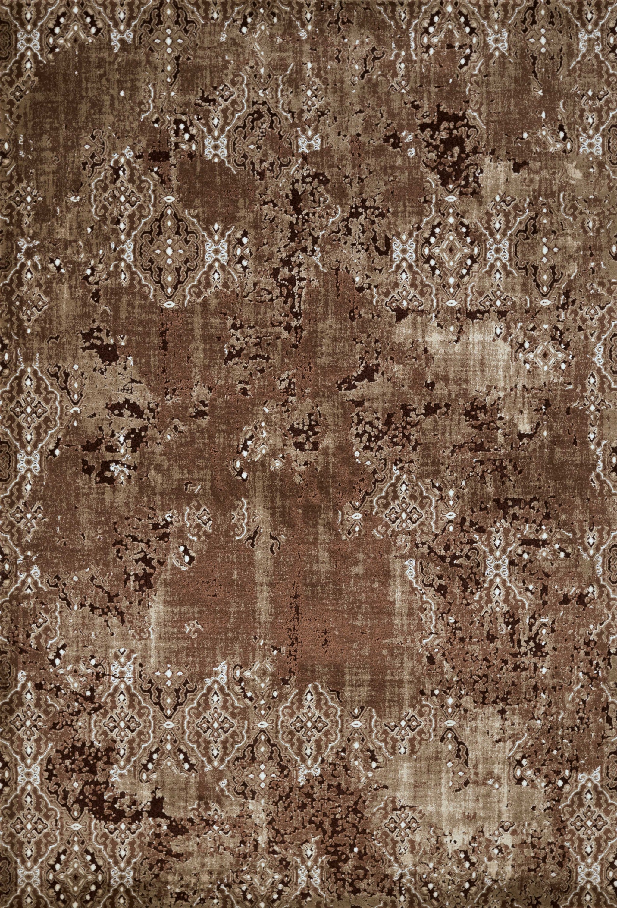 63" x 84" x 0.43" Brown Polypropylene/Polyester Area Rug