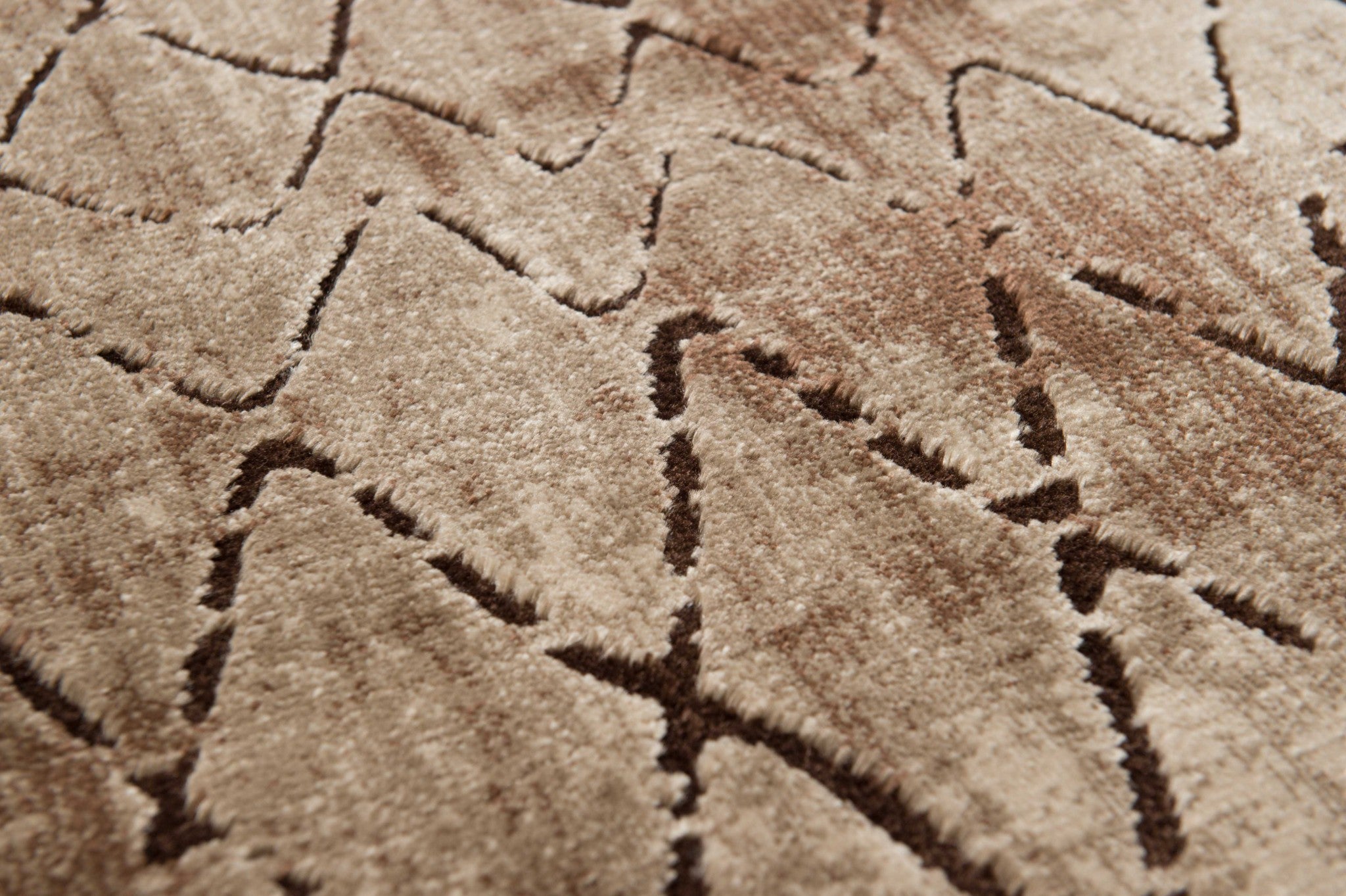 63" x 84" Light Brown Polypropylene   Polyester Area Rug