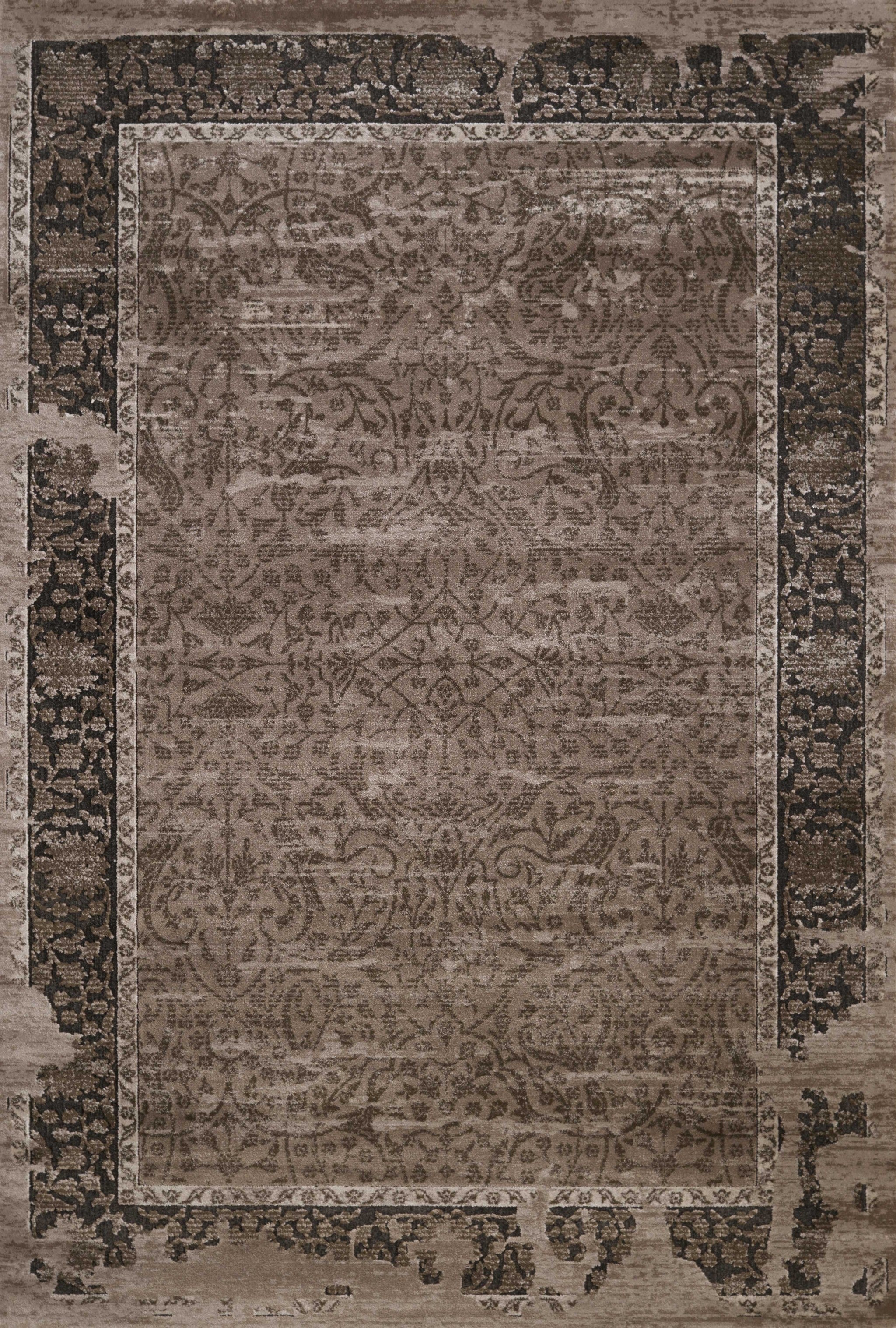 63" x 84" Taupe Polypropylene / Polyester Area Rug