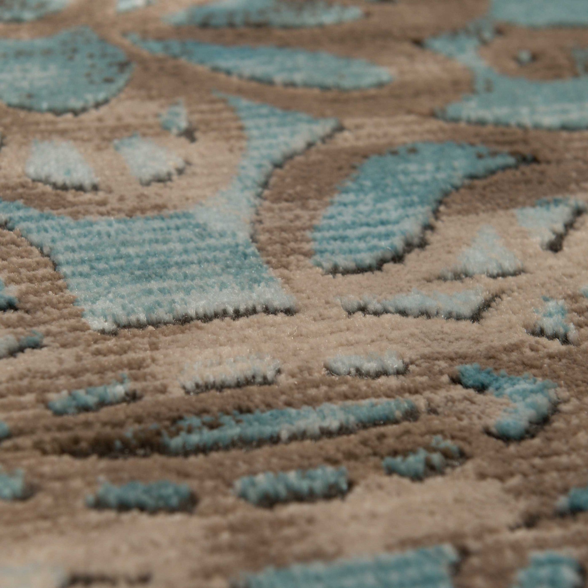 63" x 84" Aqua Polypropylene / Polyester Area Rug