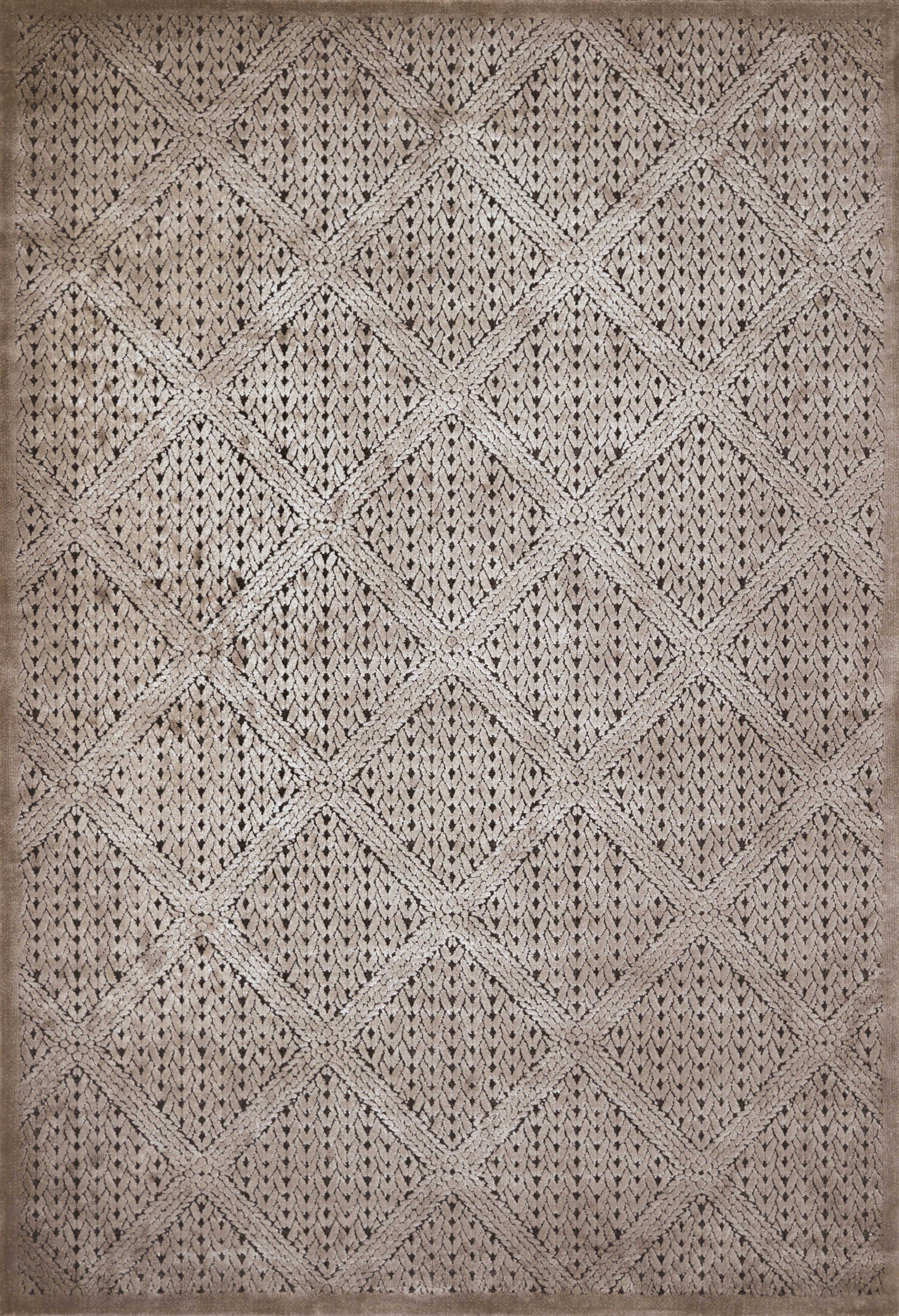 63" x 84" Taupe Polypropylene / Polyester Area Rug