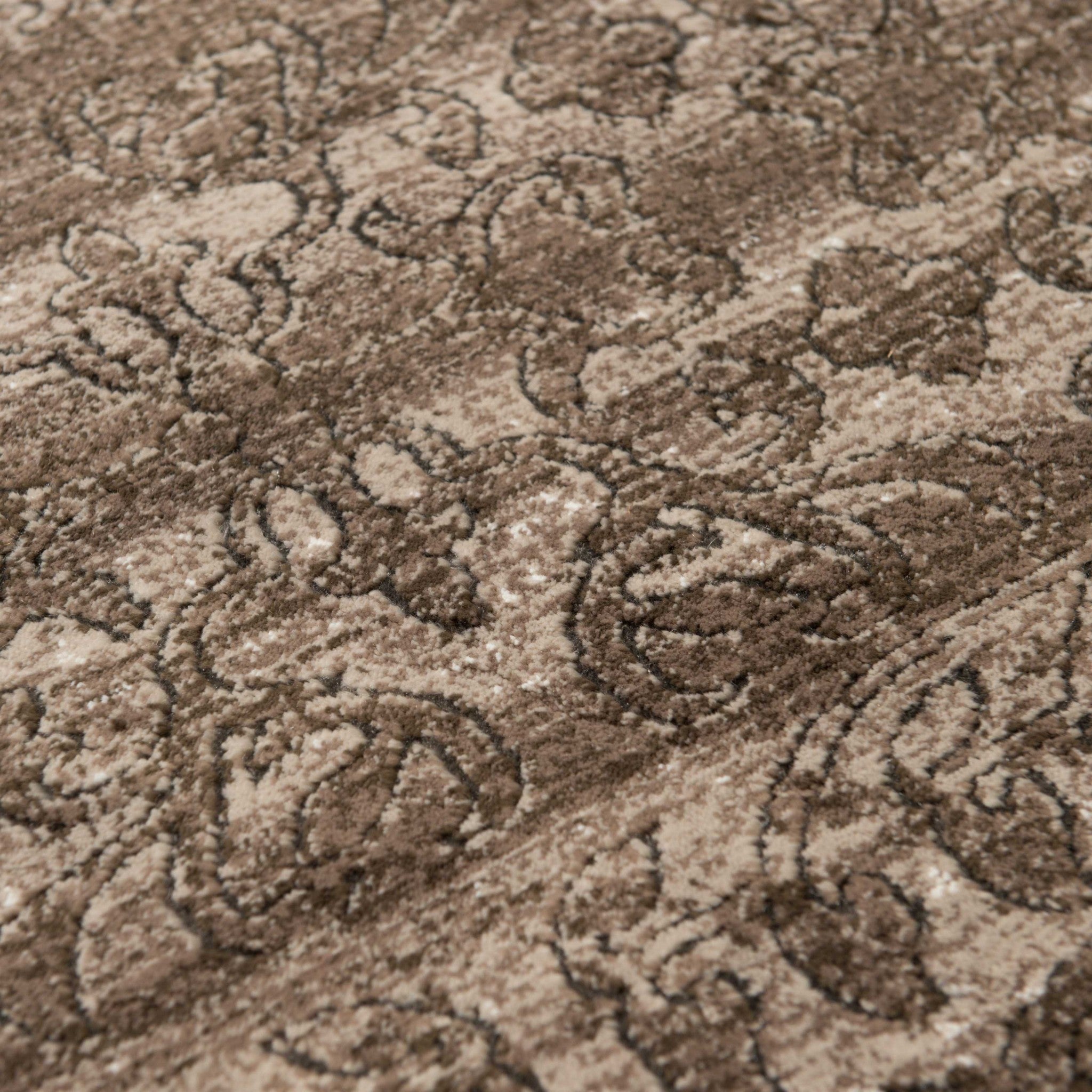 63" x 84" Taupe Polypropylene / Polyester Area Rug