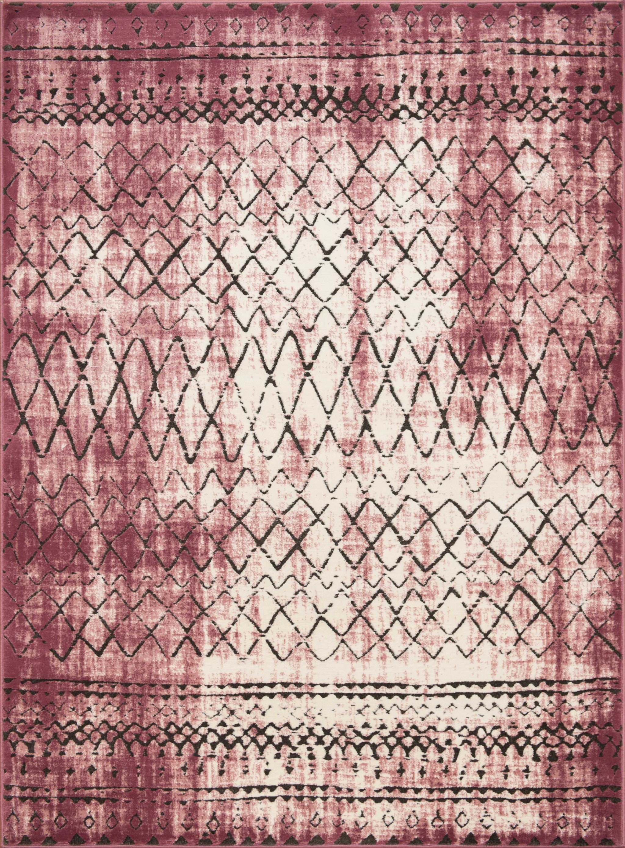94" x 126" Mauve Polypropylene   Polyester Oversize Rug