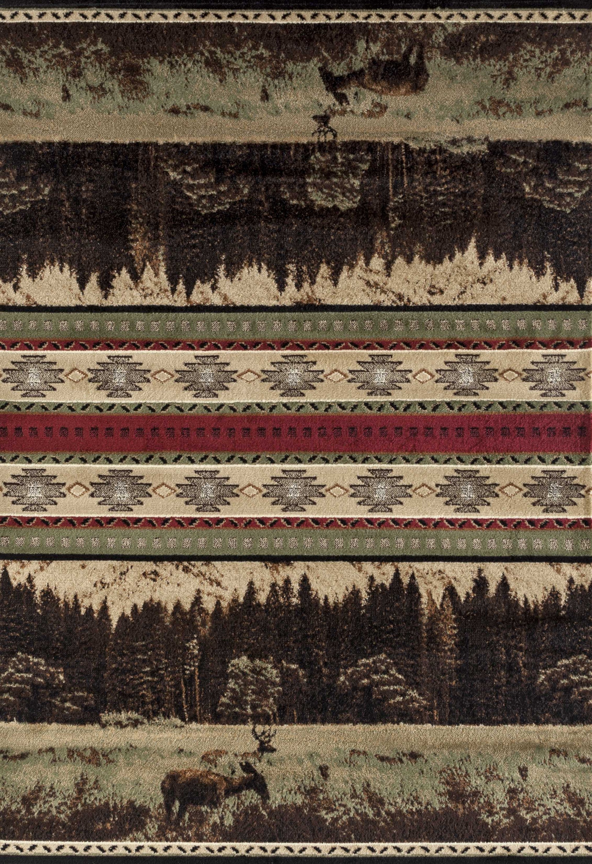 23" x 86" Green Polypropylene Runner Rug