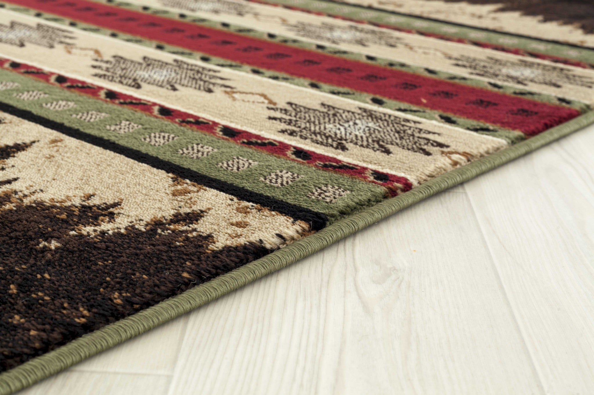 23" x 86" Green Polypropylene Runner Rug