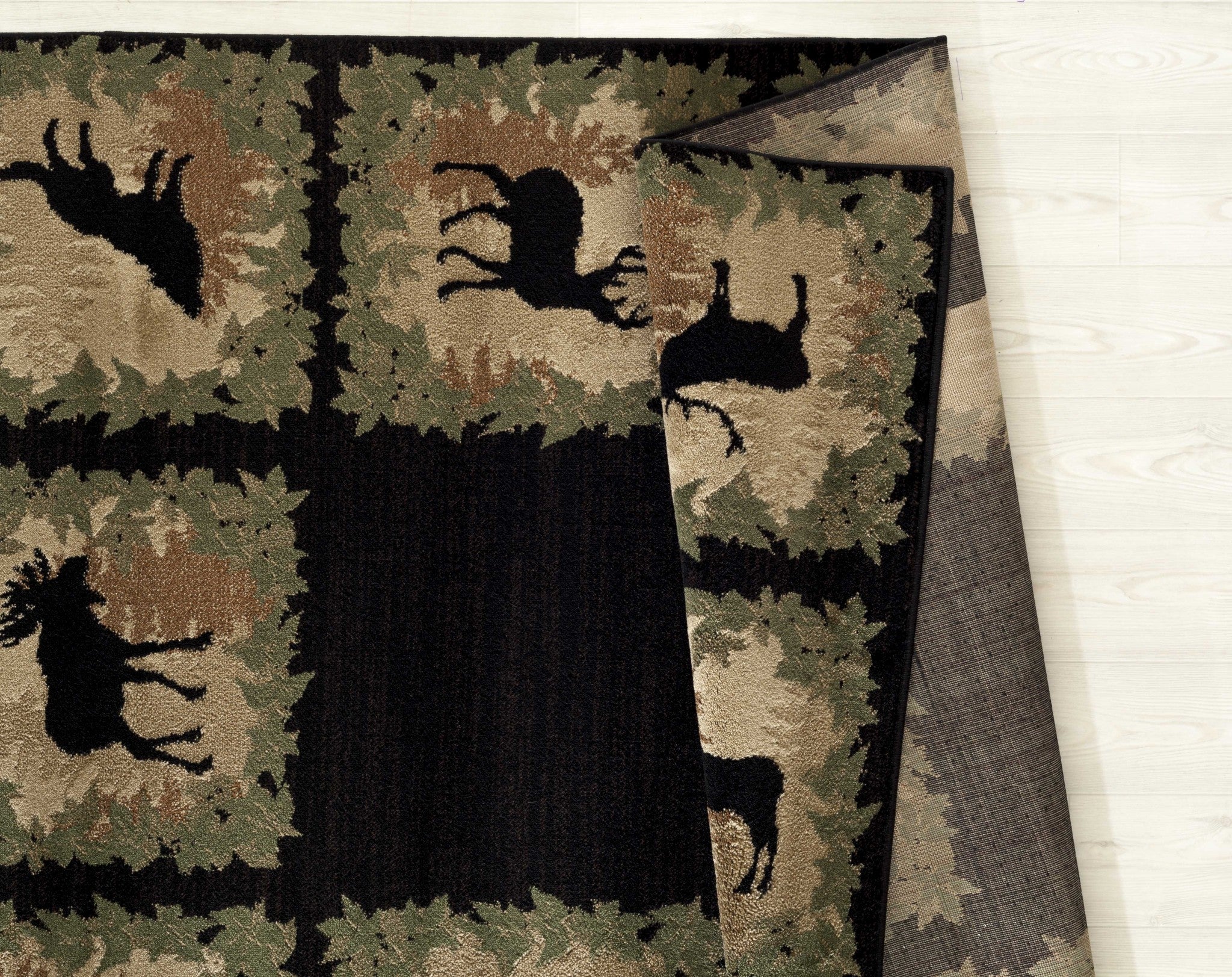 94" x 126" Black Polypropylene Area Rug