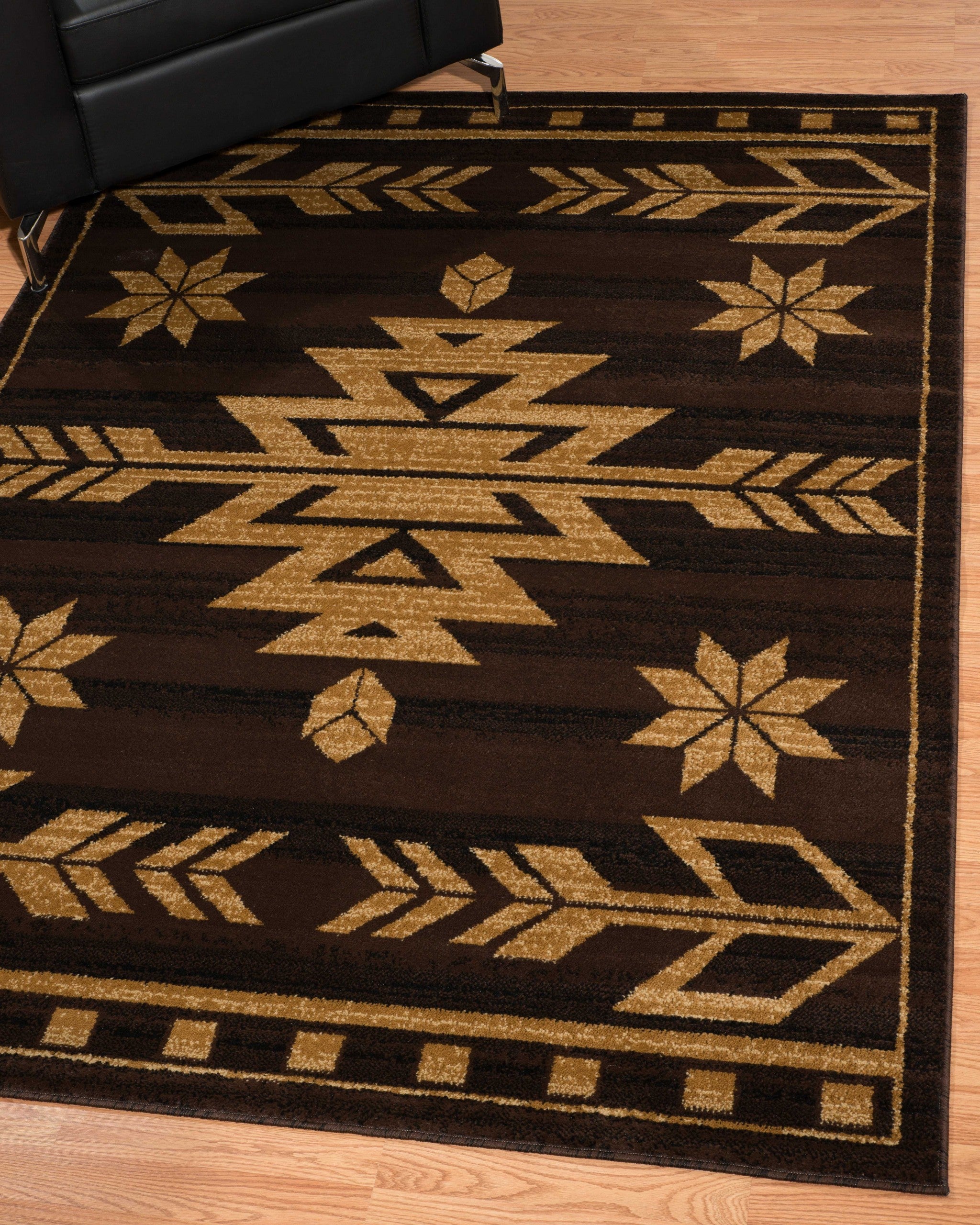 22" x 26" Brown Polypropylene Accent Rug