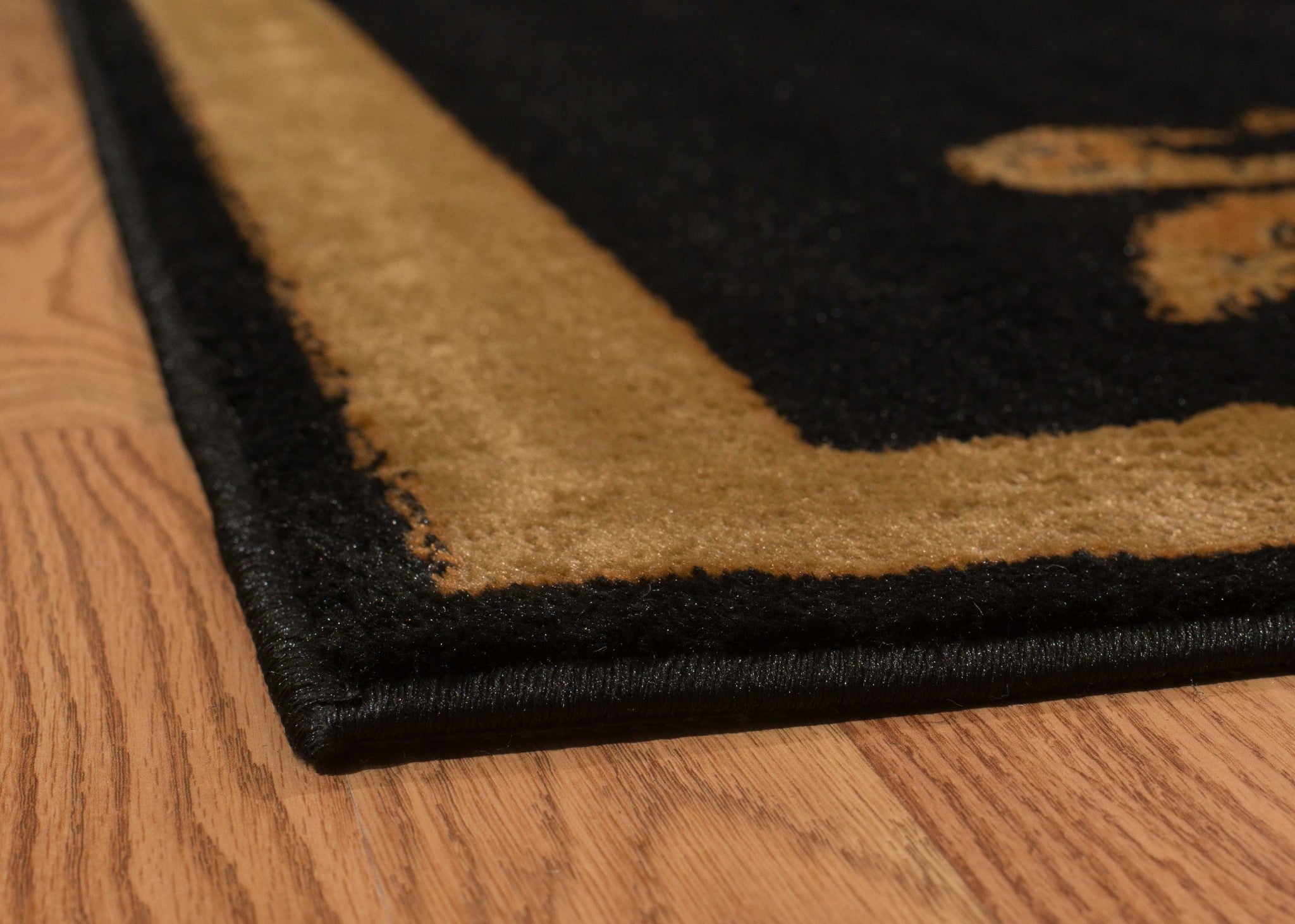 22" x 26" Black Polypropylene Accent Rug