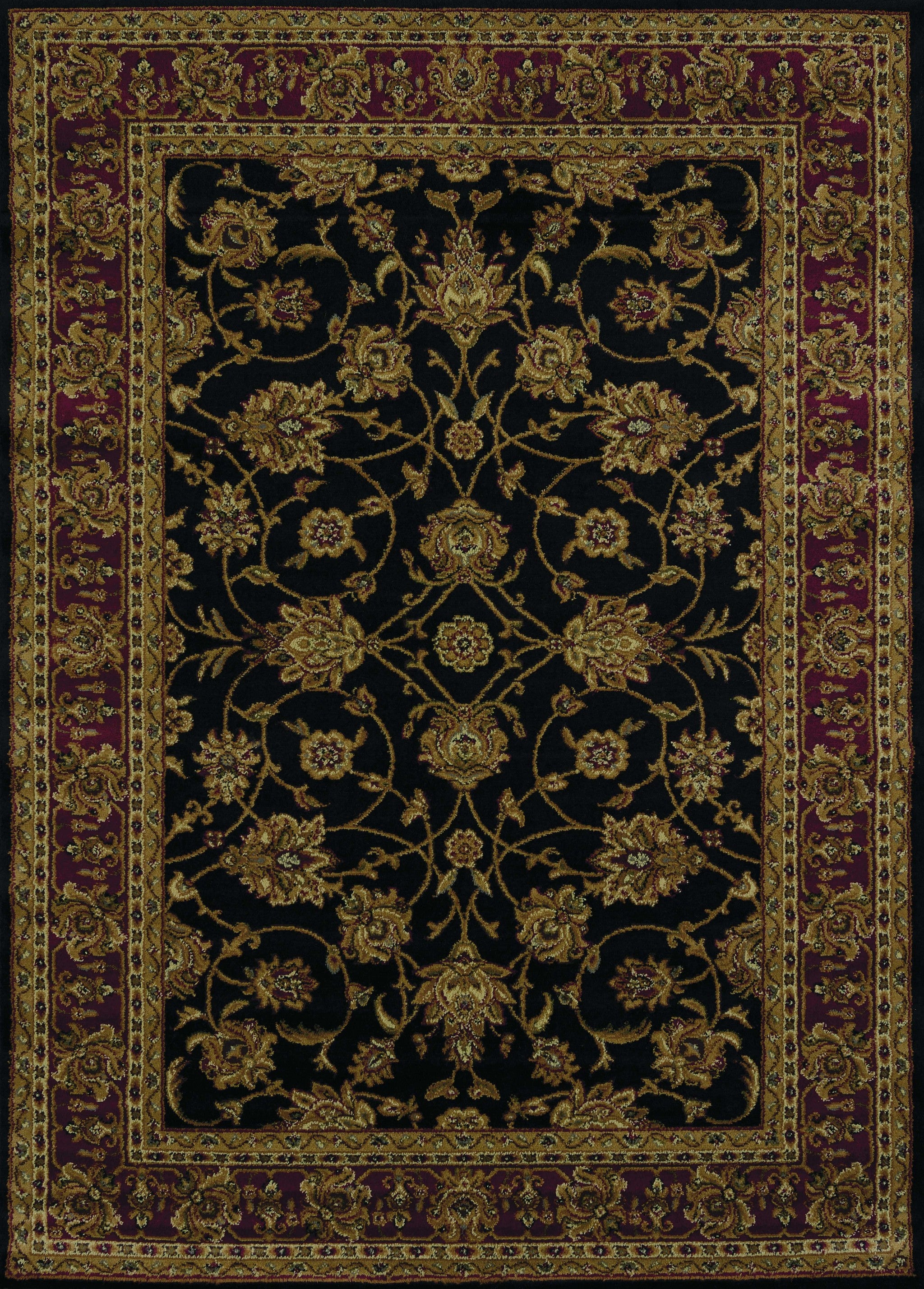 22" x 26" Black Polypropylene Accent Rug