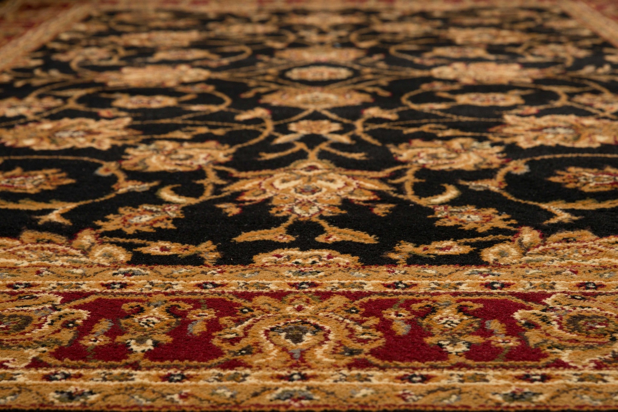 22" x 86" Black Polypropylene Runner Rug