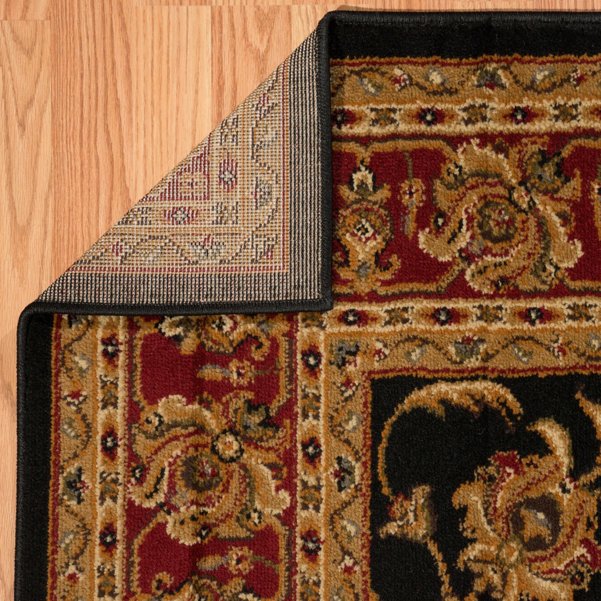 63" x 86" Black Polypropylene Area Rug