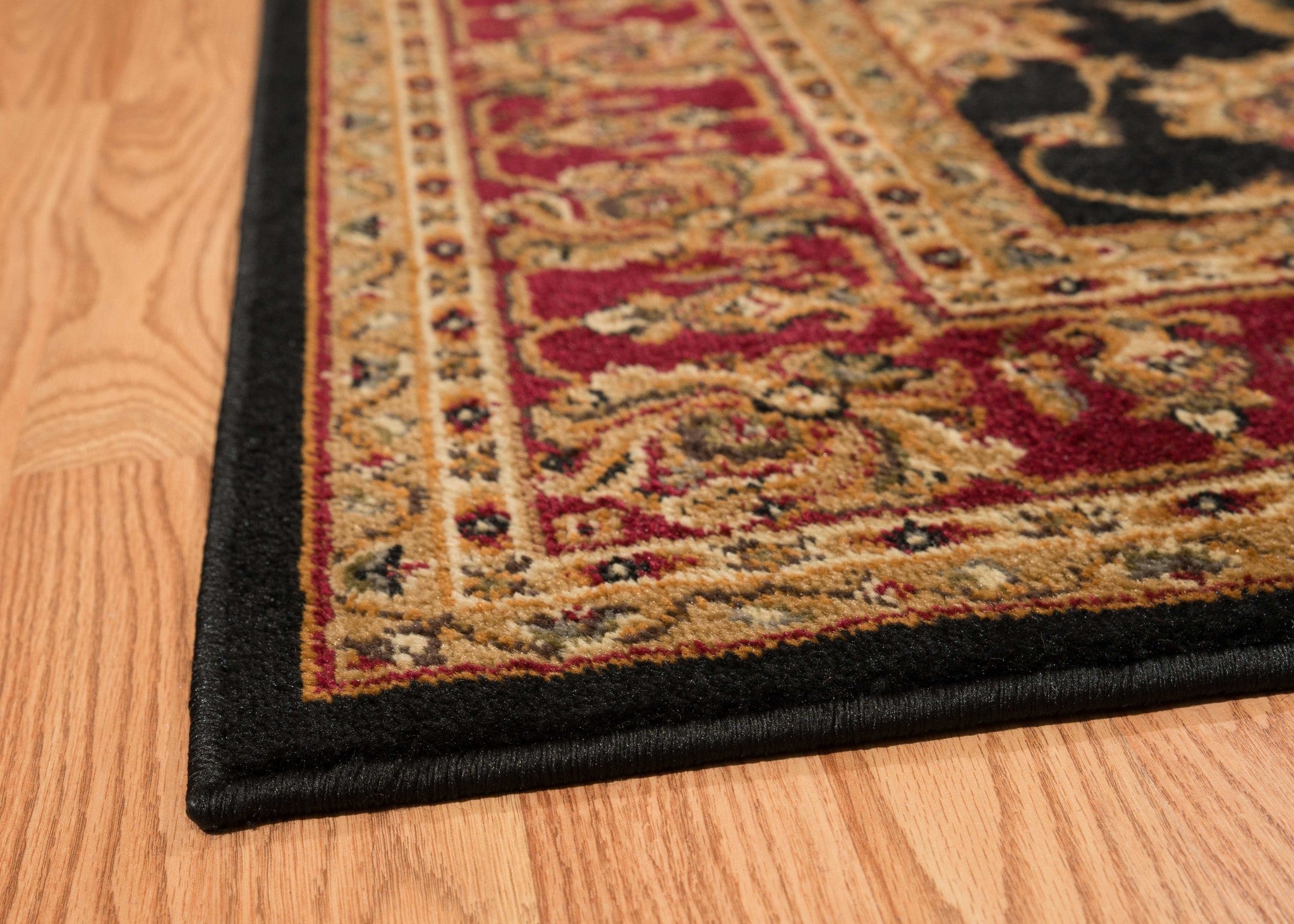 63" x 86" Black Polypropylene Area Rug