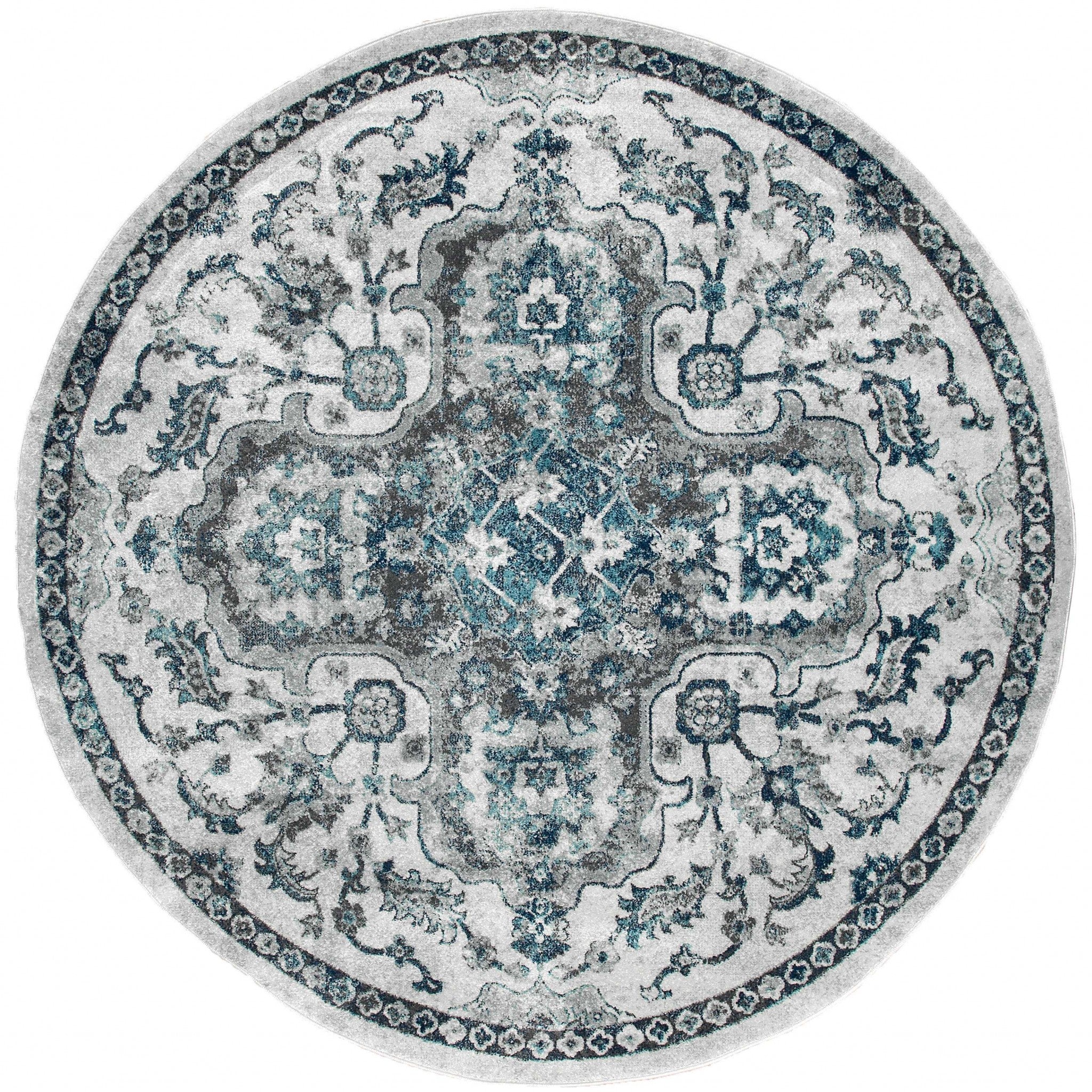 94" x 94" Ivory Olefin Round Rug