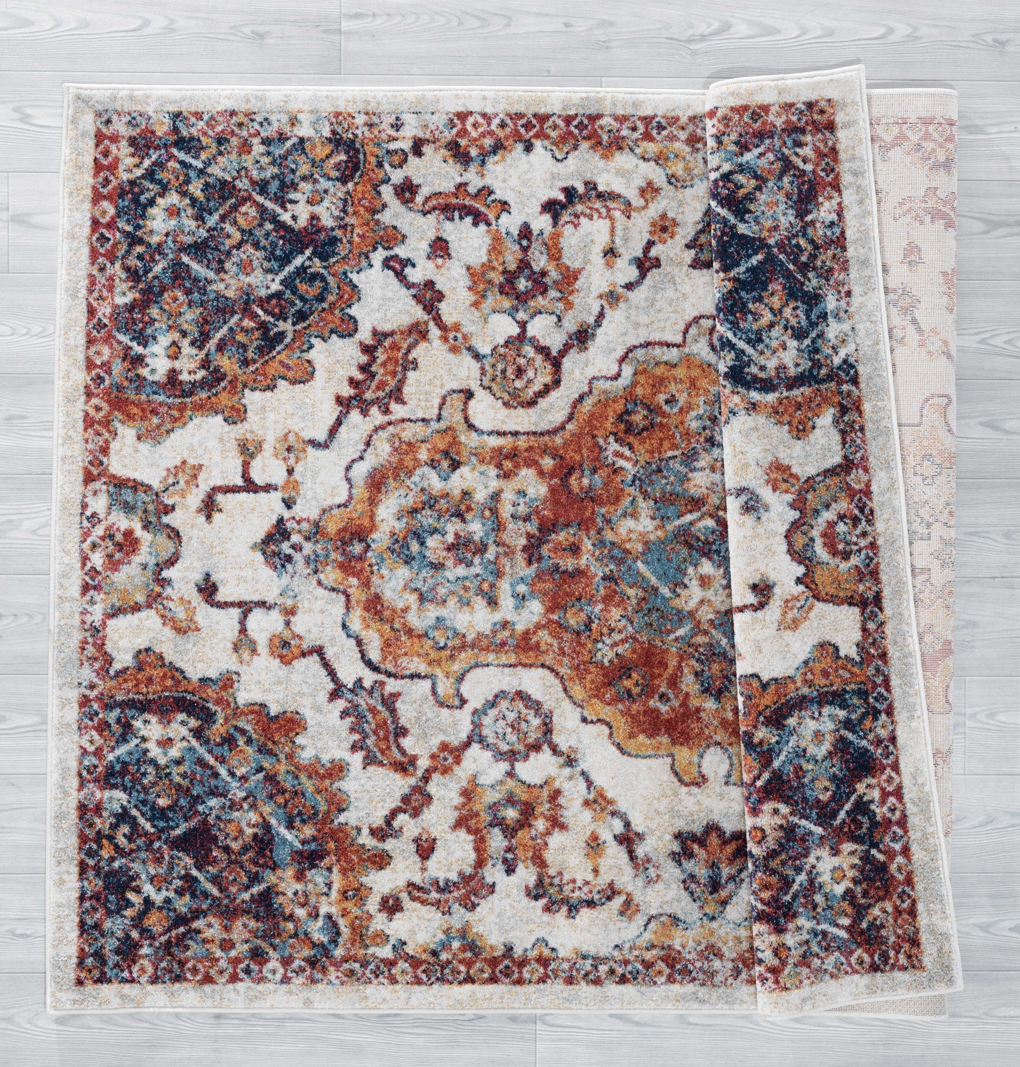 94" x 94" Cream Olefin Round Rug