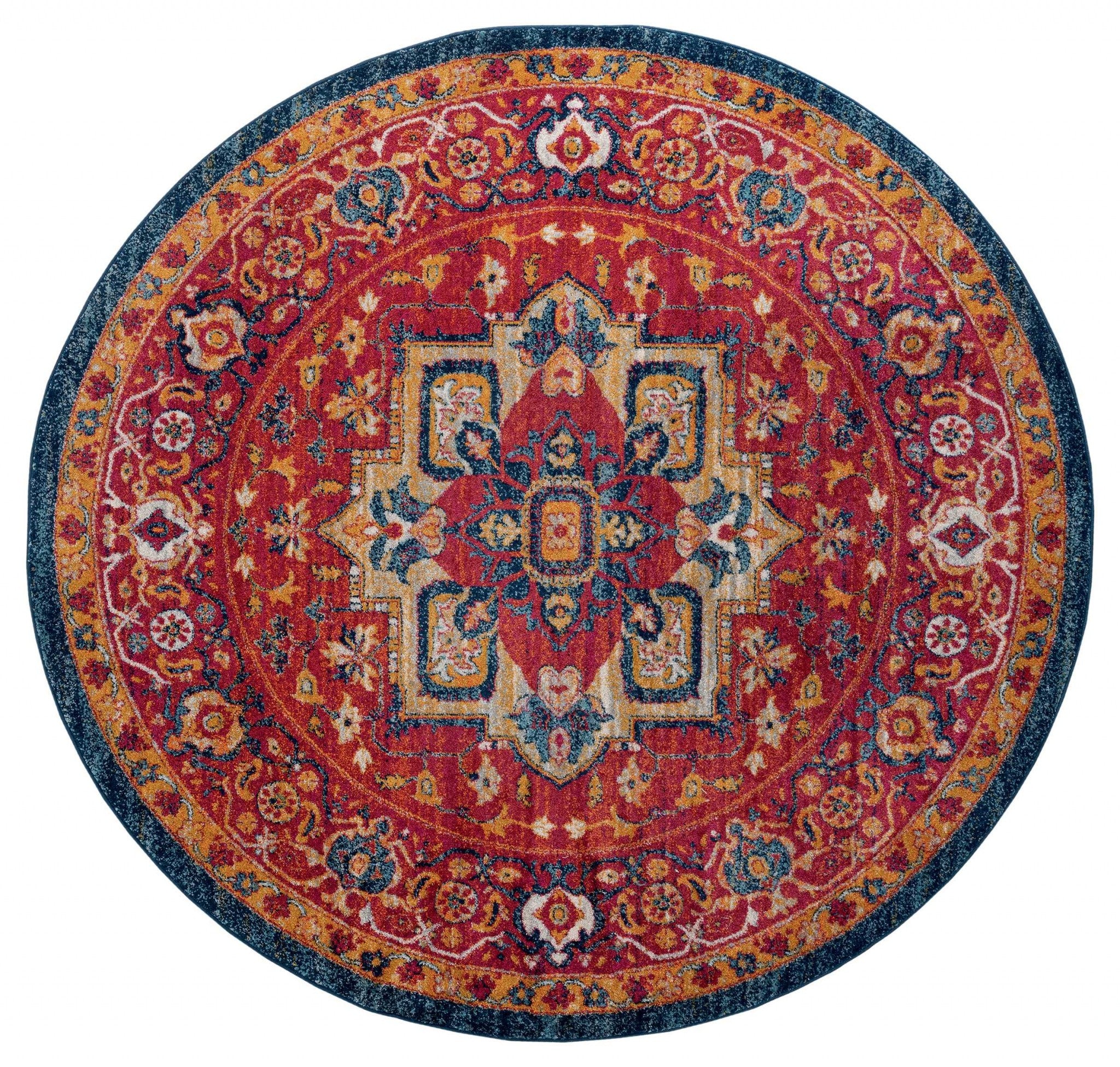 94" x 94" Brick Olefin Round Rug