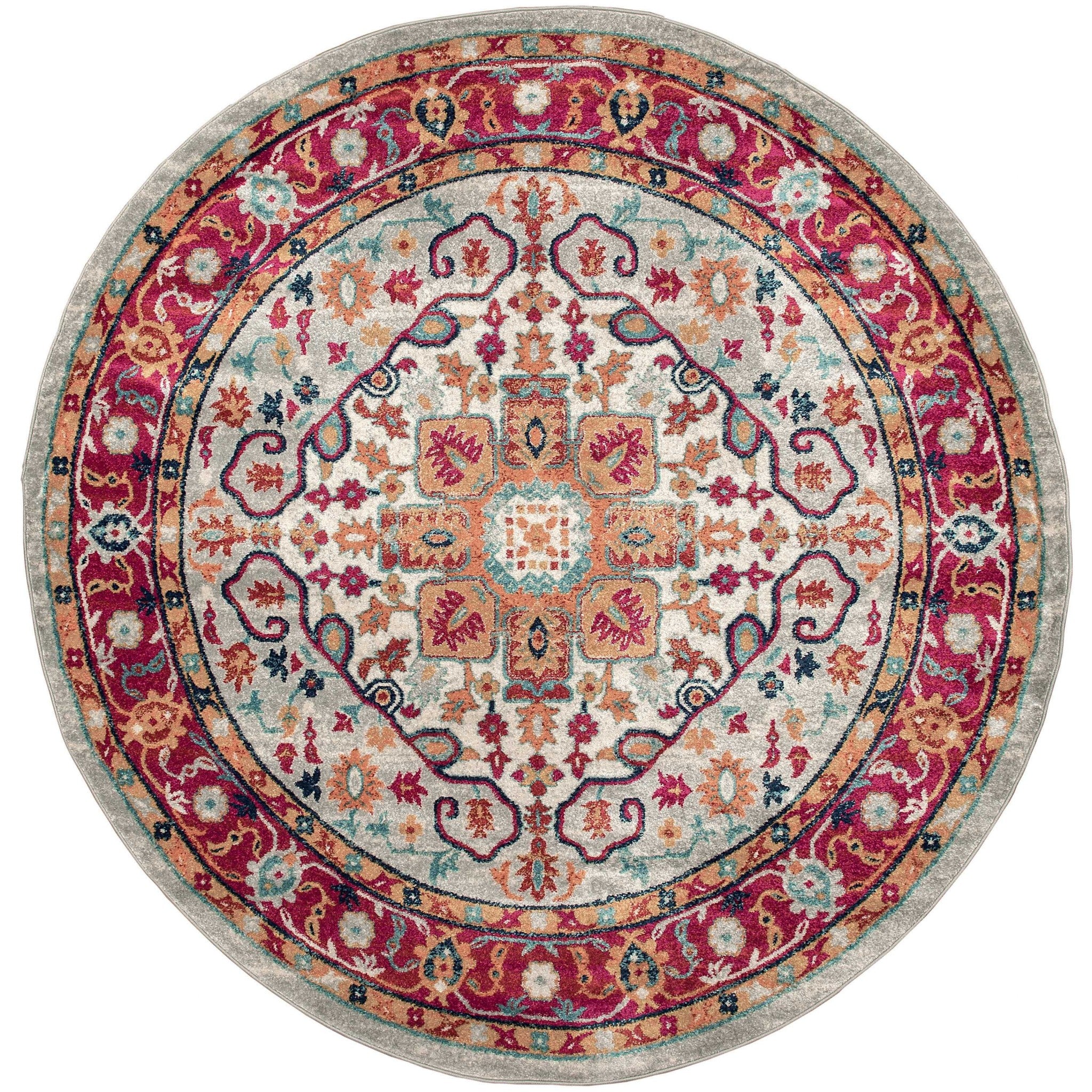 94" x 94" Multicolor Olefin Round Rug