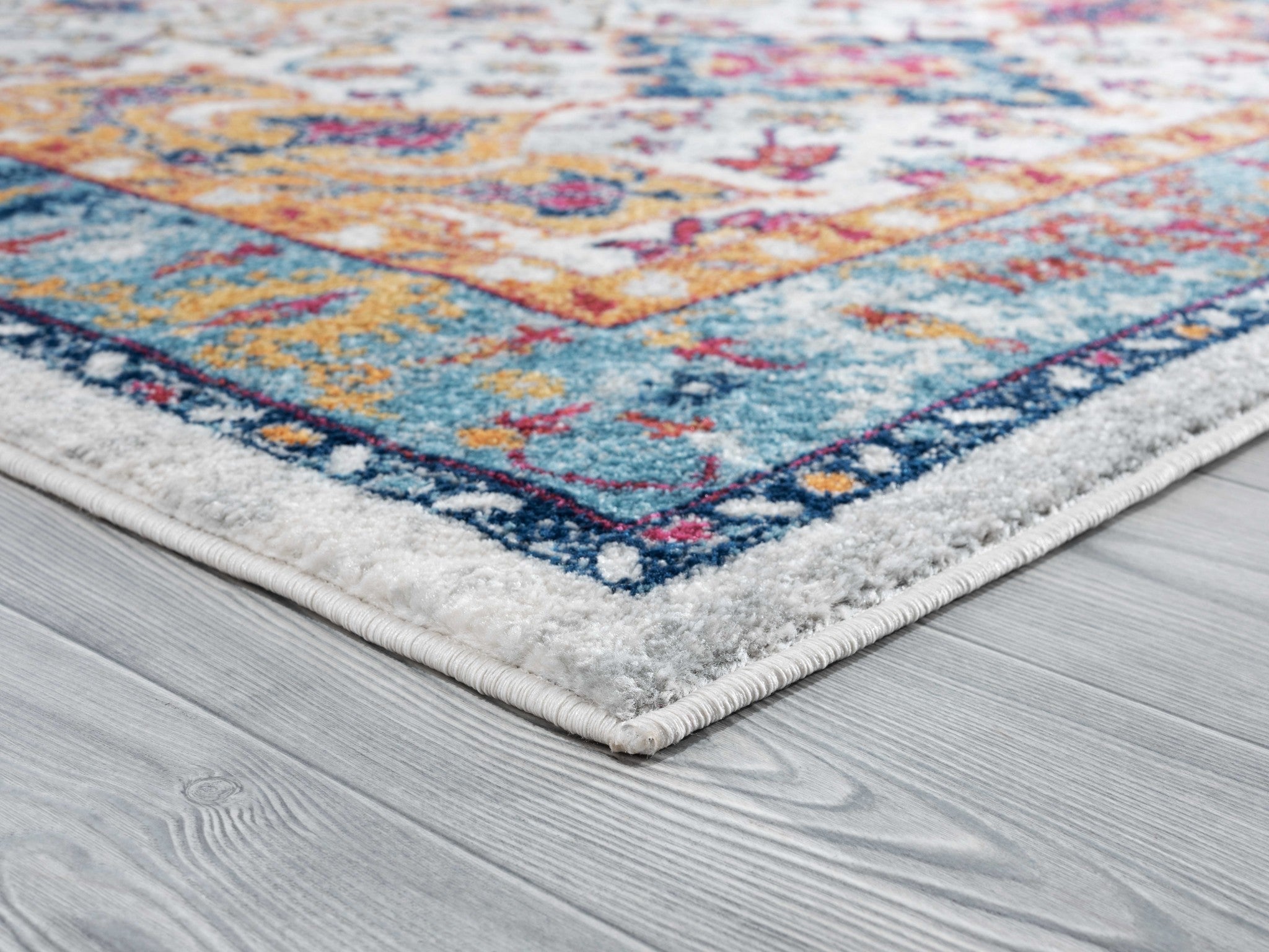 94" x 94" Blue Olefin Round Rug