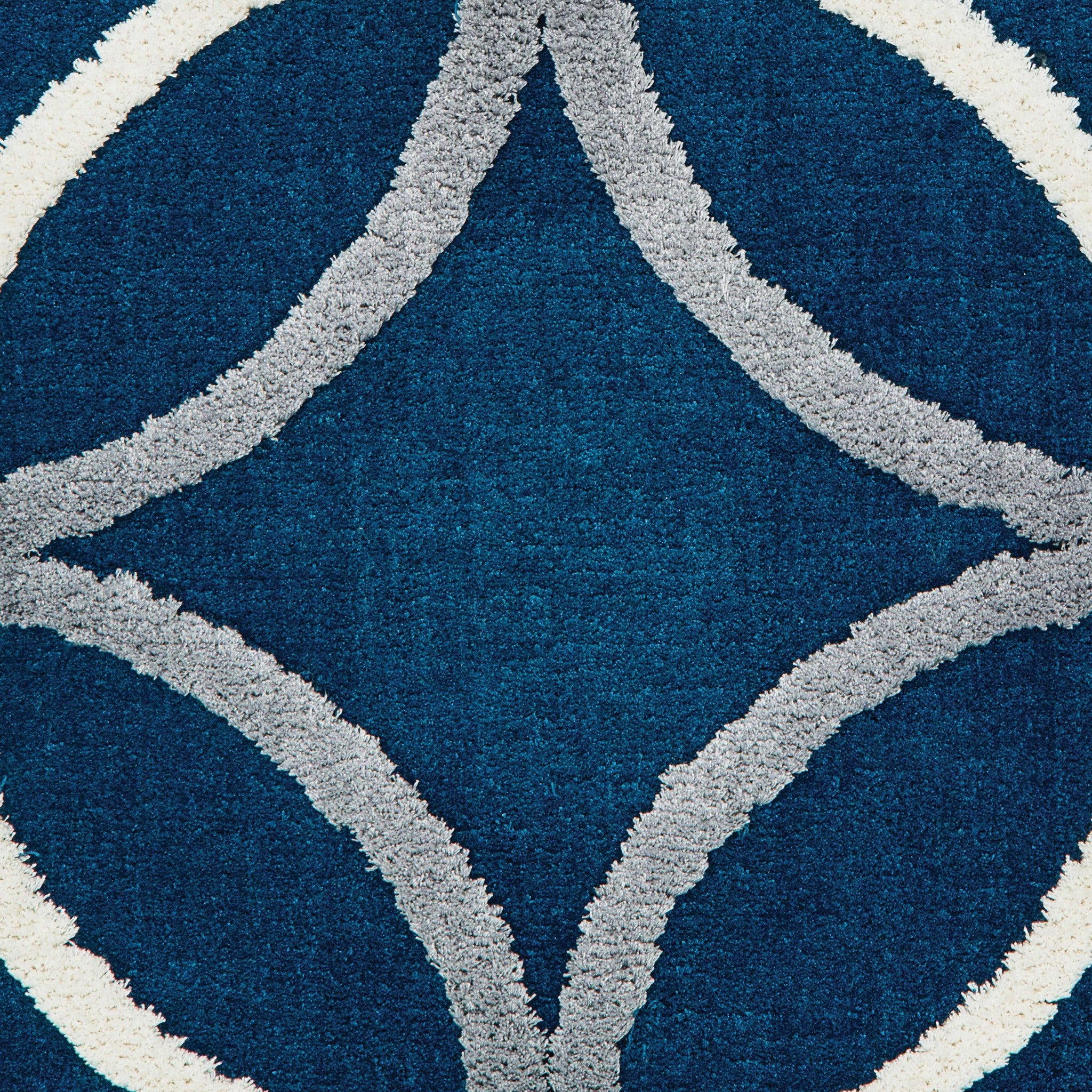 63" x 86" Denim Blue Microfiber Area Rug