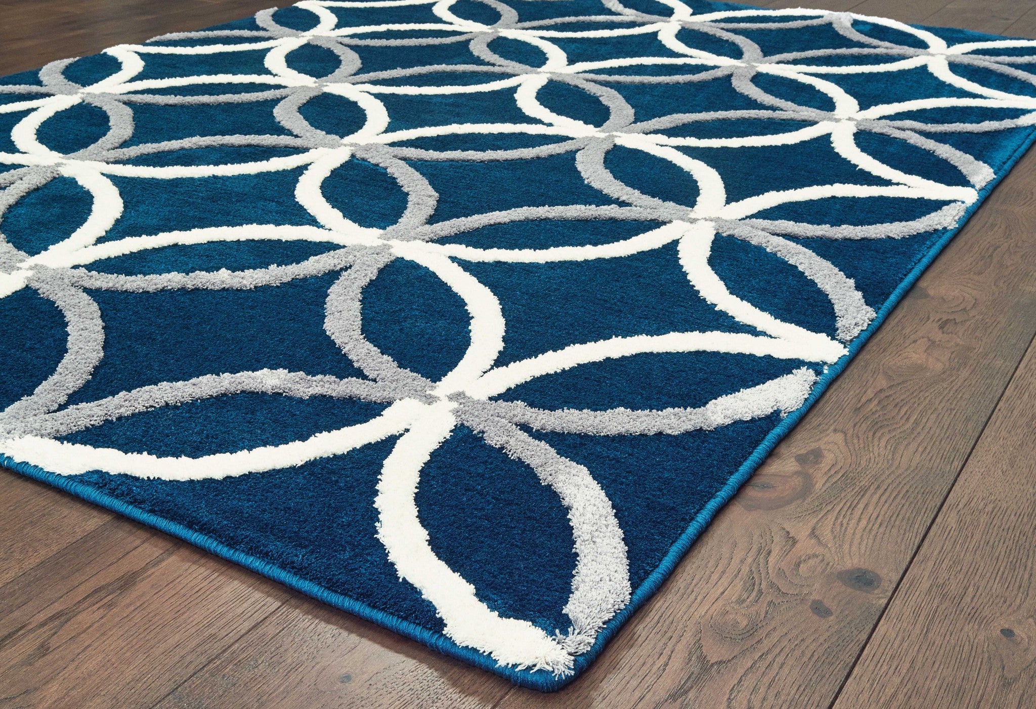 94" x 126" Denim Blue Microfiber Oversize Rug