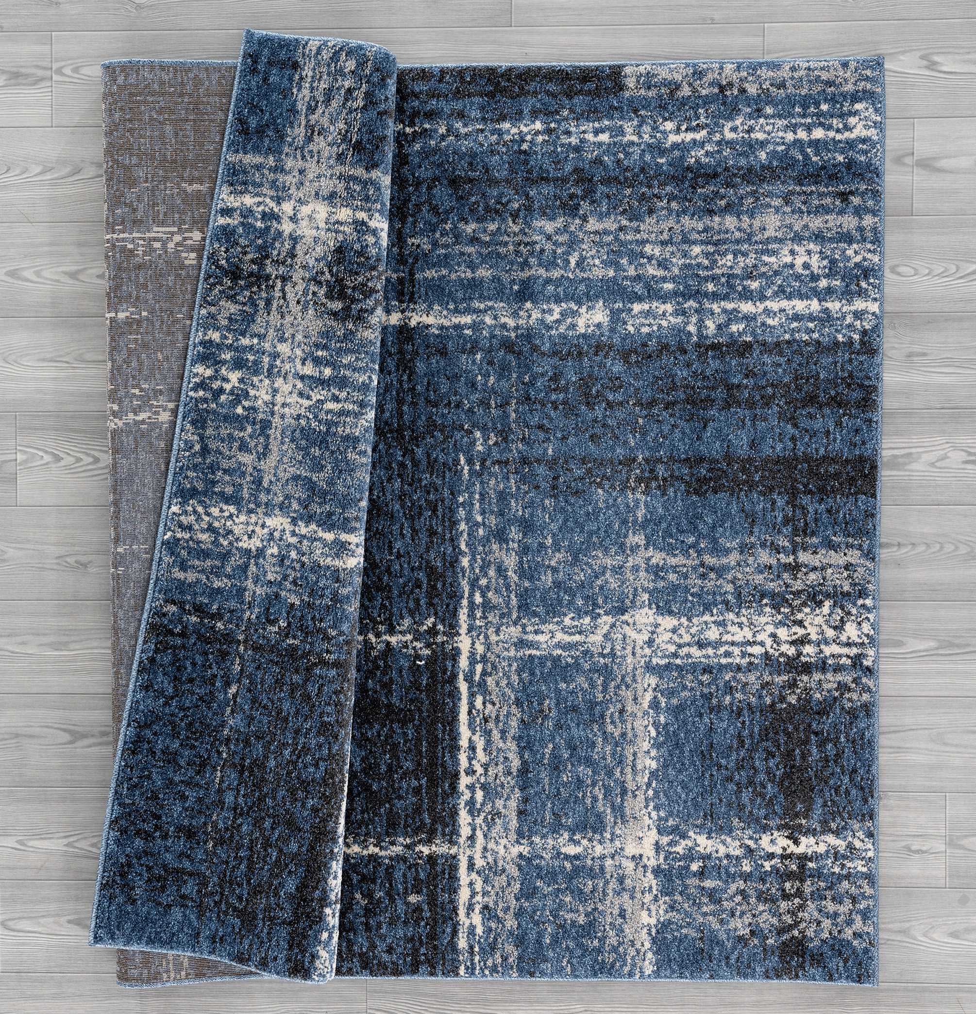 63" x 86" Midnight Blue Polypropylene Area Rug