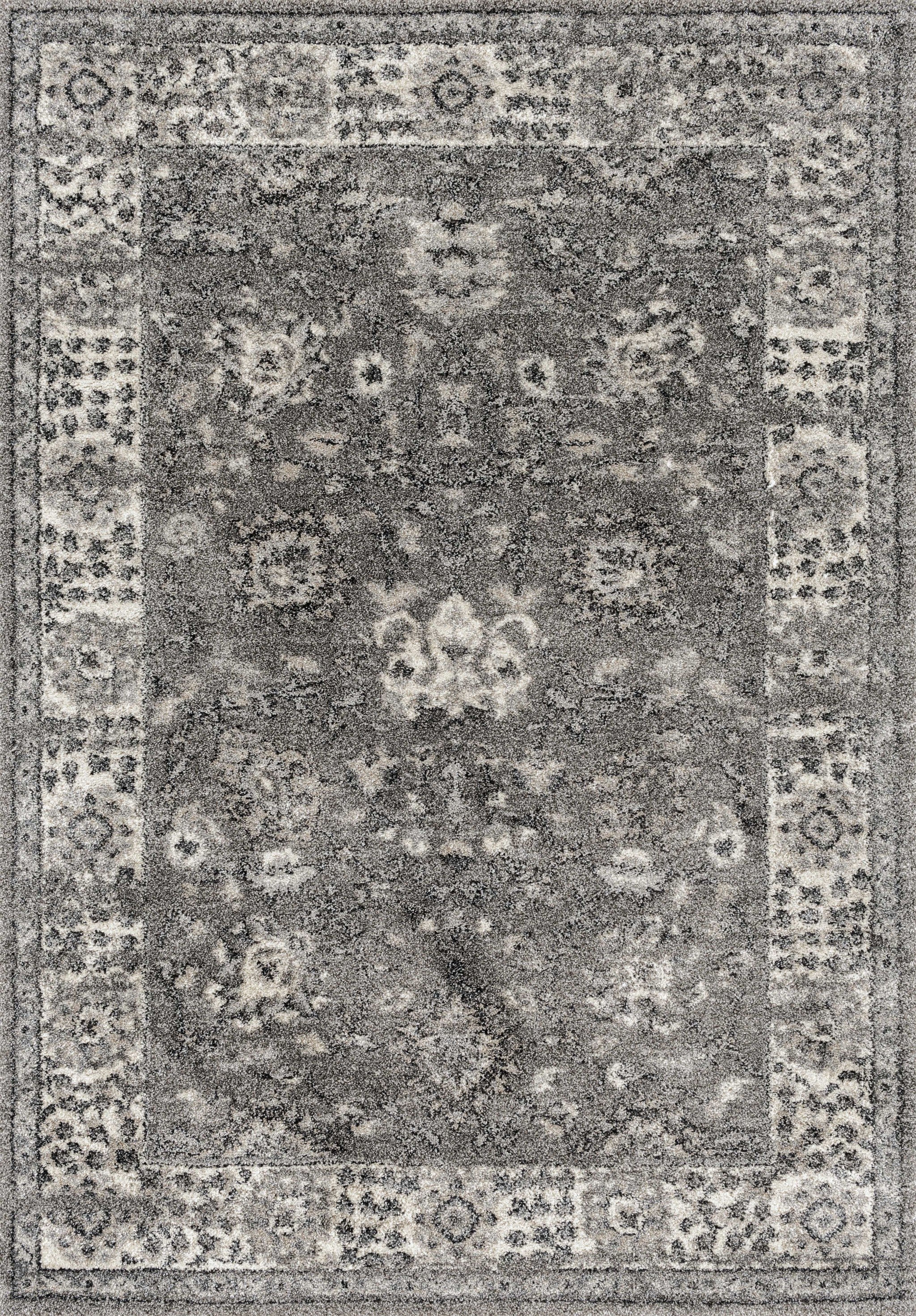 31" x 50" Grey Polypropylene Accent Rug