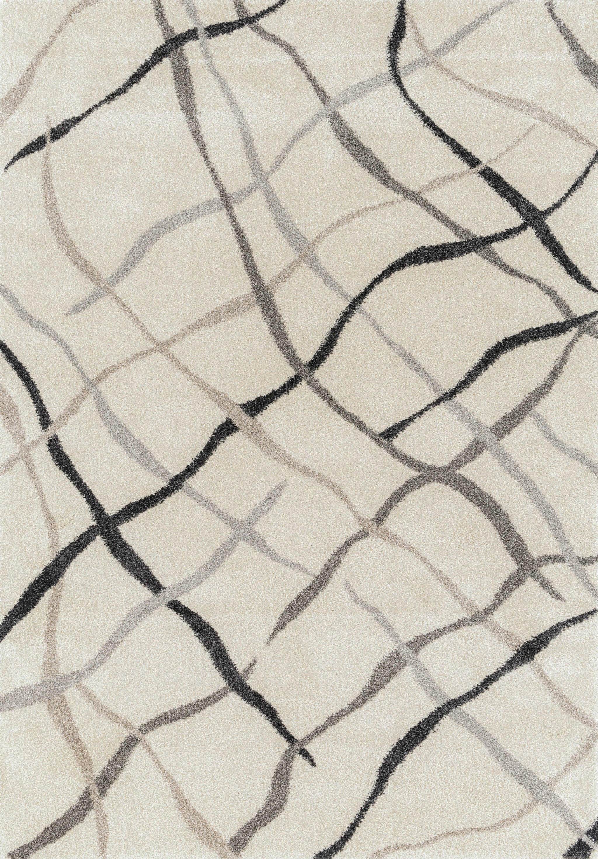 63" x 86" Cream Polypropylene Area Rug