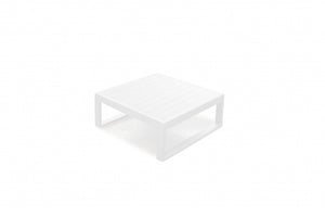 29.5" X 29.5" X 12" White Aluminum Coffee Table