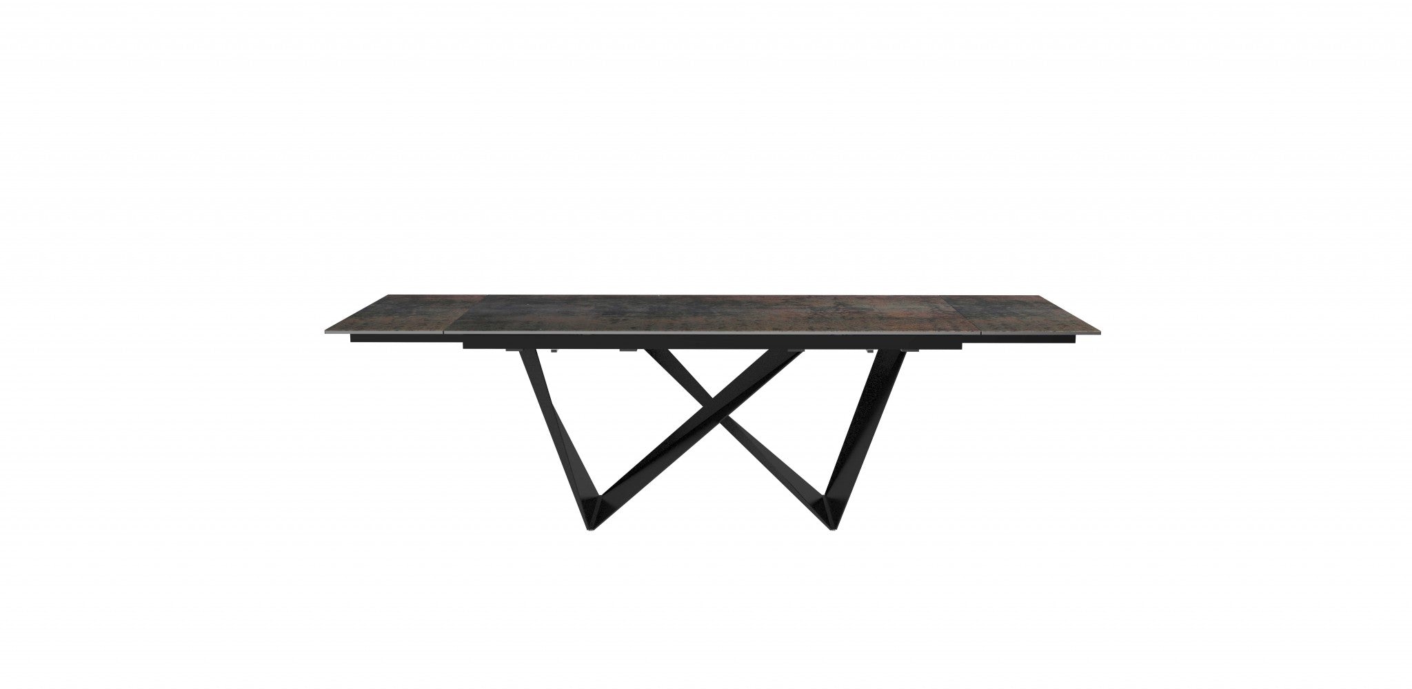 71" X 35"" X 30" Black Ceramic Metal Dining Table