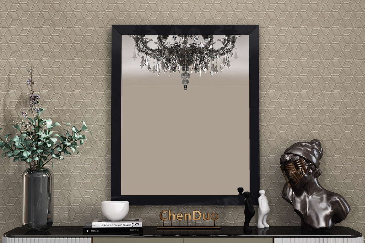Rectangular Black Frame Glass Mirror