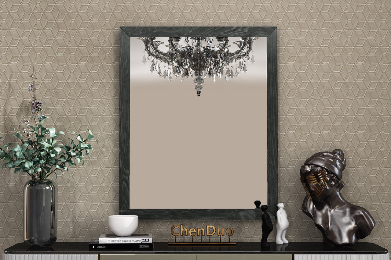 36" X 1" X 44" Gloss Gray Glass Mirror