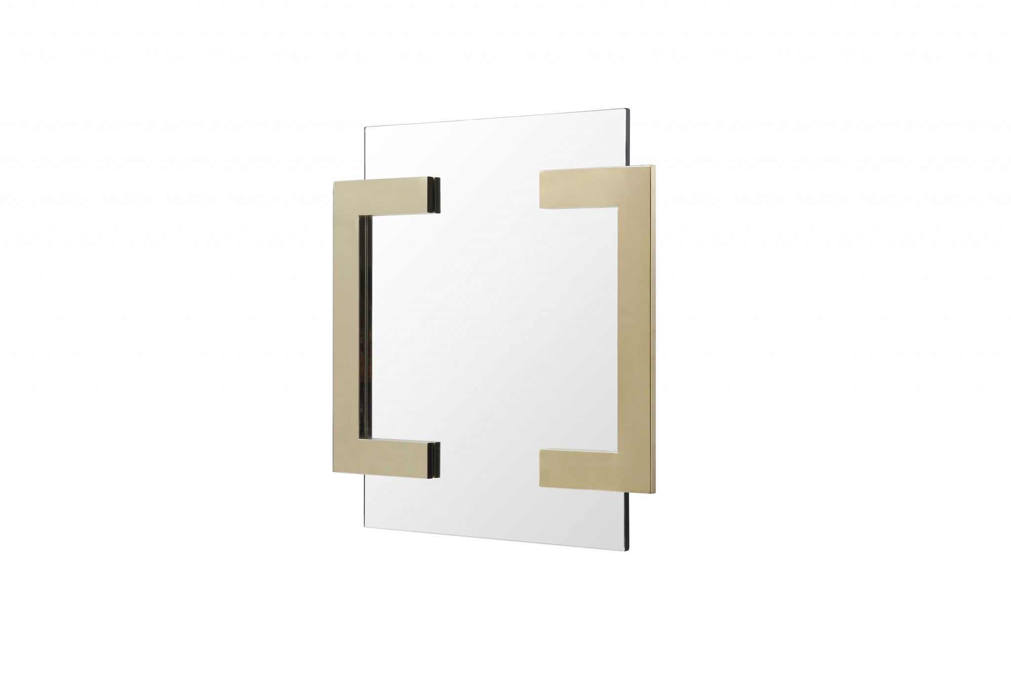 35" X 35" X 2" Polished Gold Stainless Steel Mirror
