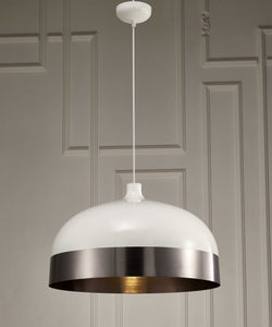 22" X 22" X 13.5" Silver Aluminum Pendant Lamp