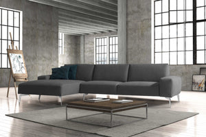 122" X 67" X 33" Dark Gray Leather Sectional