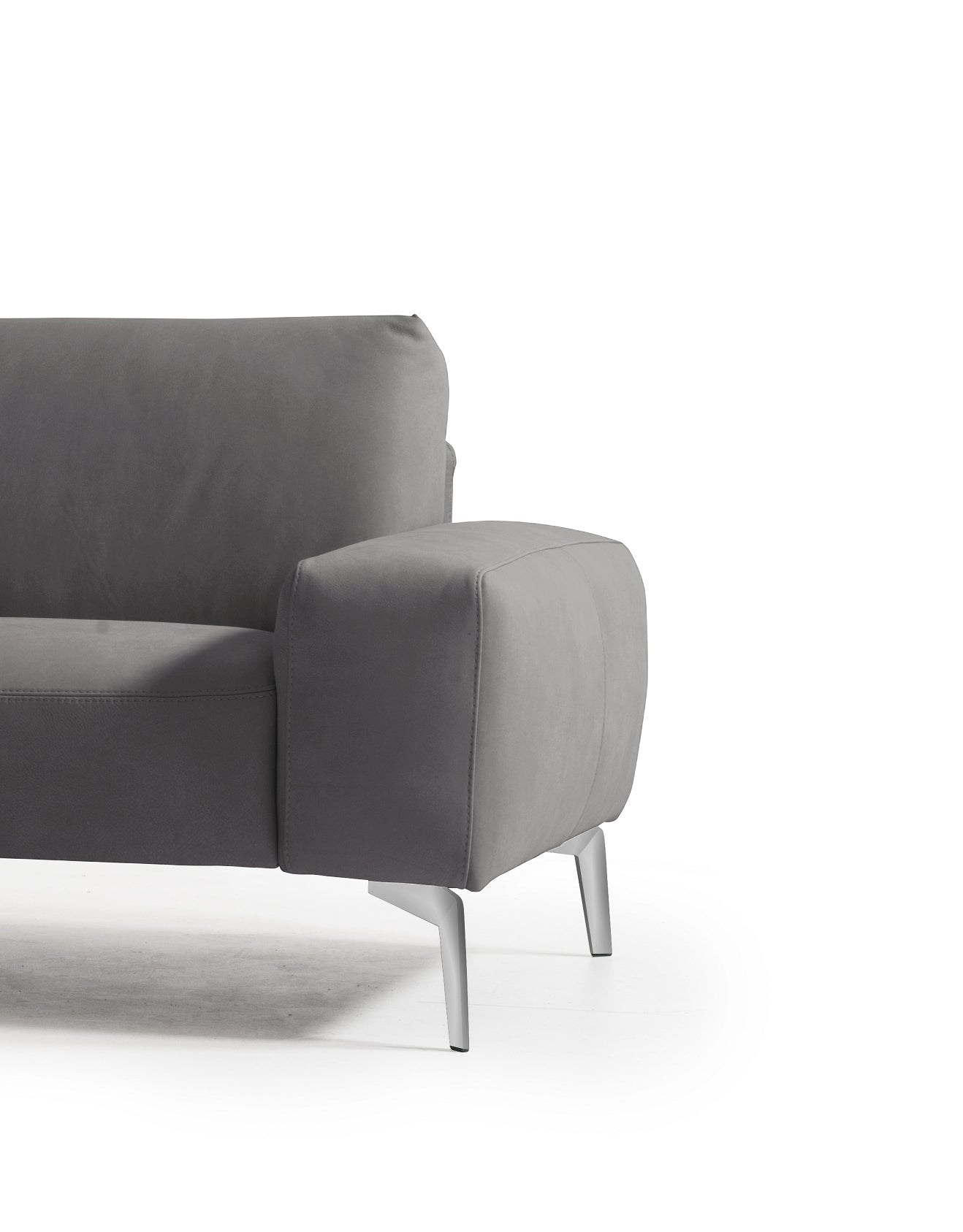 122" X 67" X 33" Dark Gray Leather Sectional