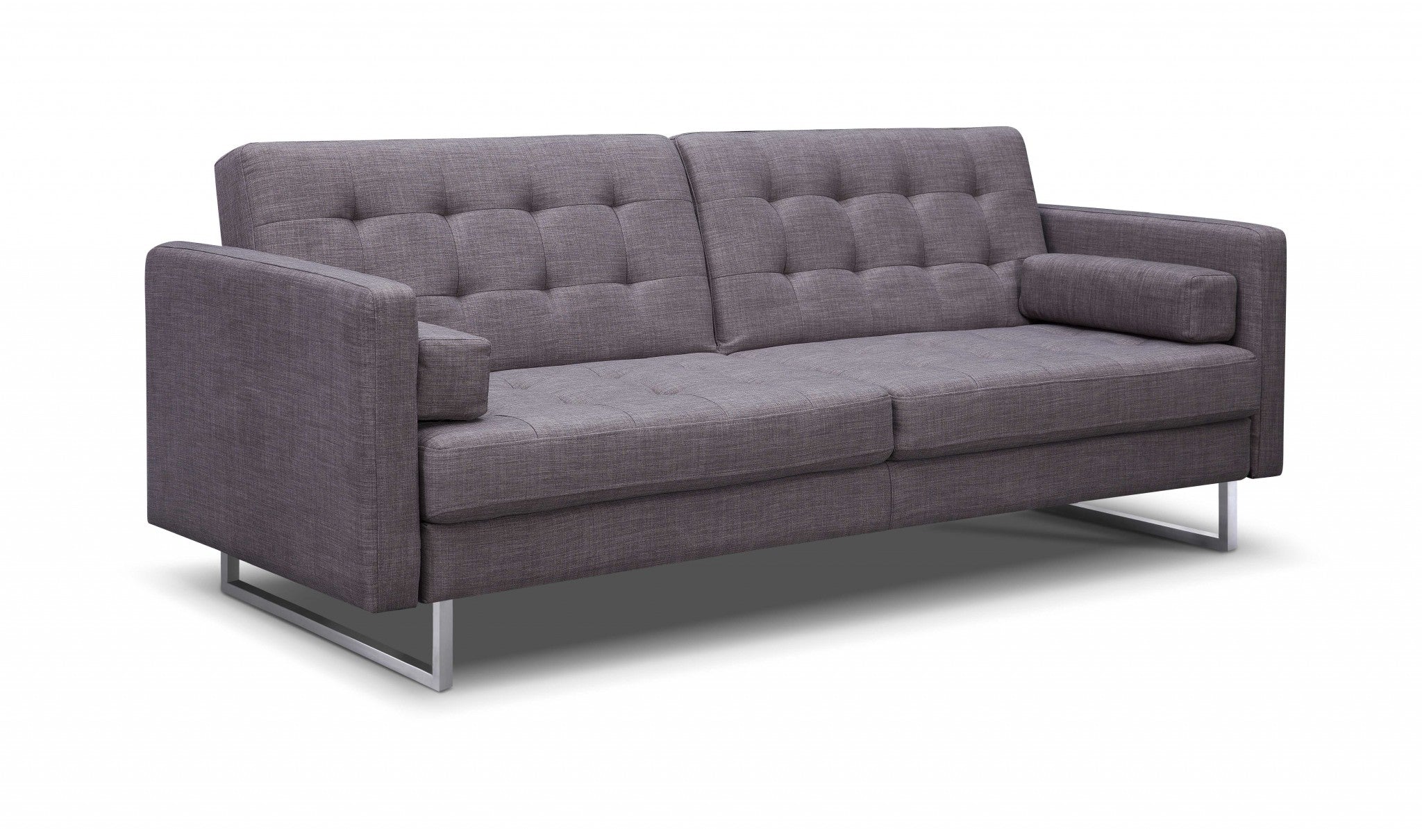 80" X 45" X 13" Gray Stainless Steel Sofa Bed
