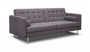 80" X 45" X 13" Gray Stainless Steel Sofa Bed